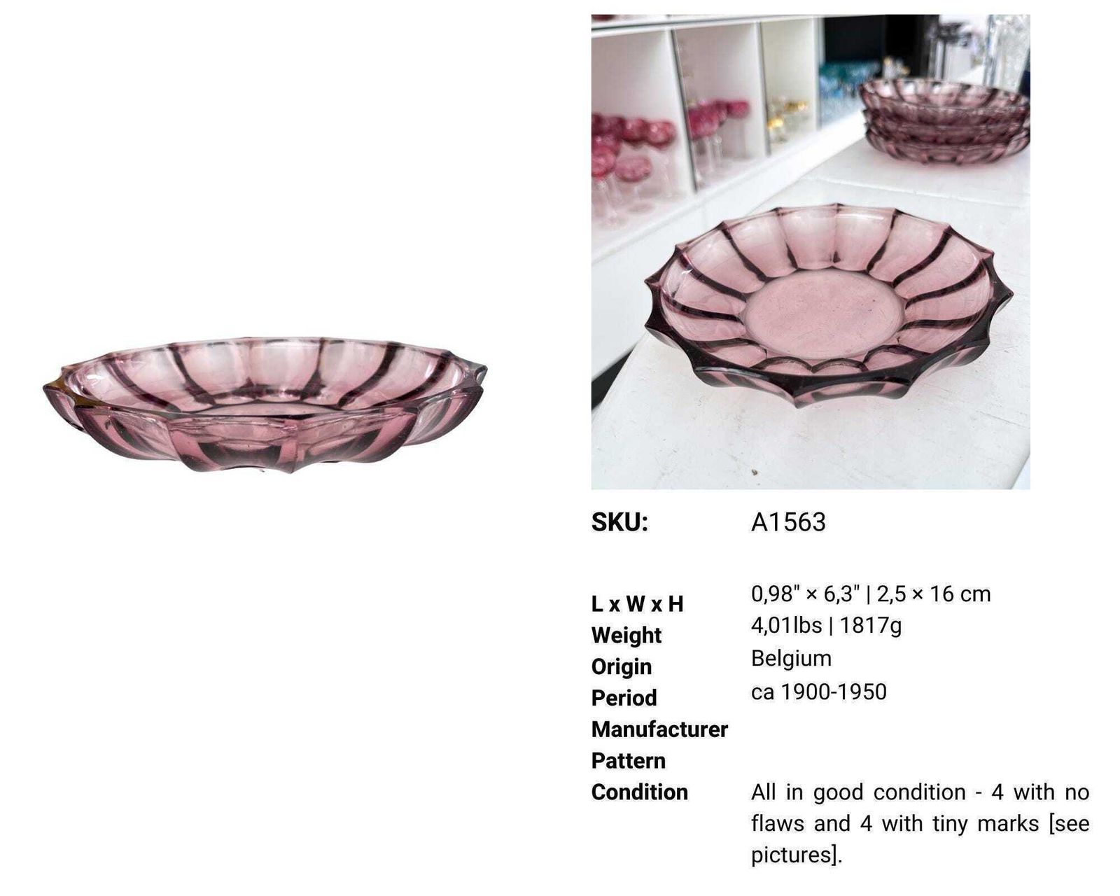 Amethyst Dessert Bowls | 8pcs | Stunning Star Shaped Deep Plates photo for sale