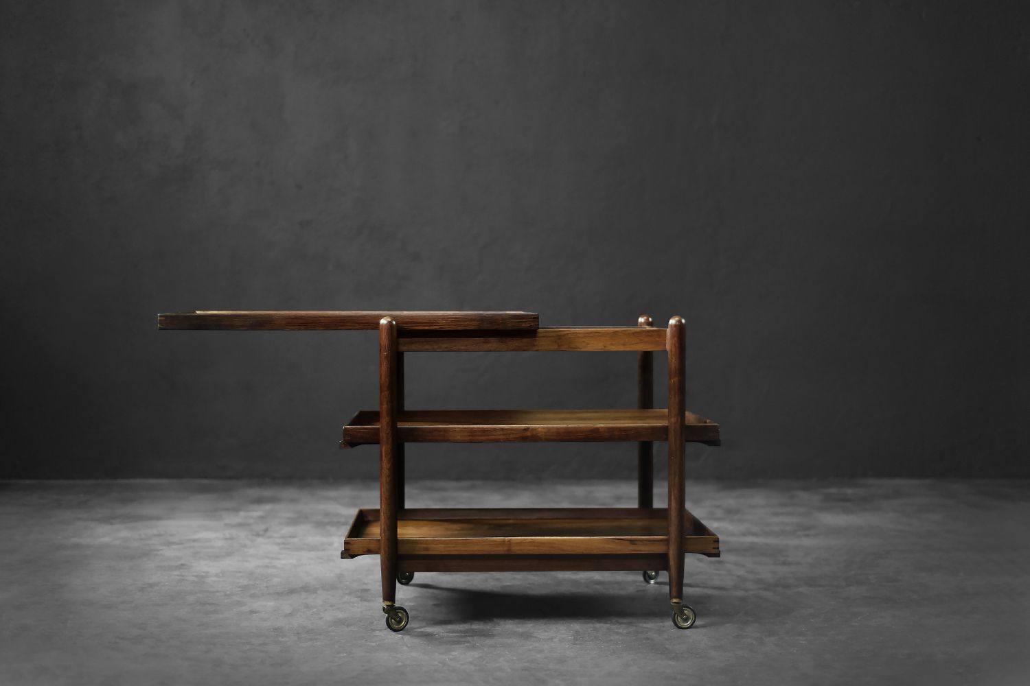 Vintage Danish Rosewood Serving Trolley By Poul Hundevad, 1960s photo vintage