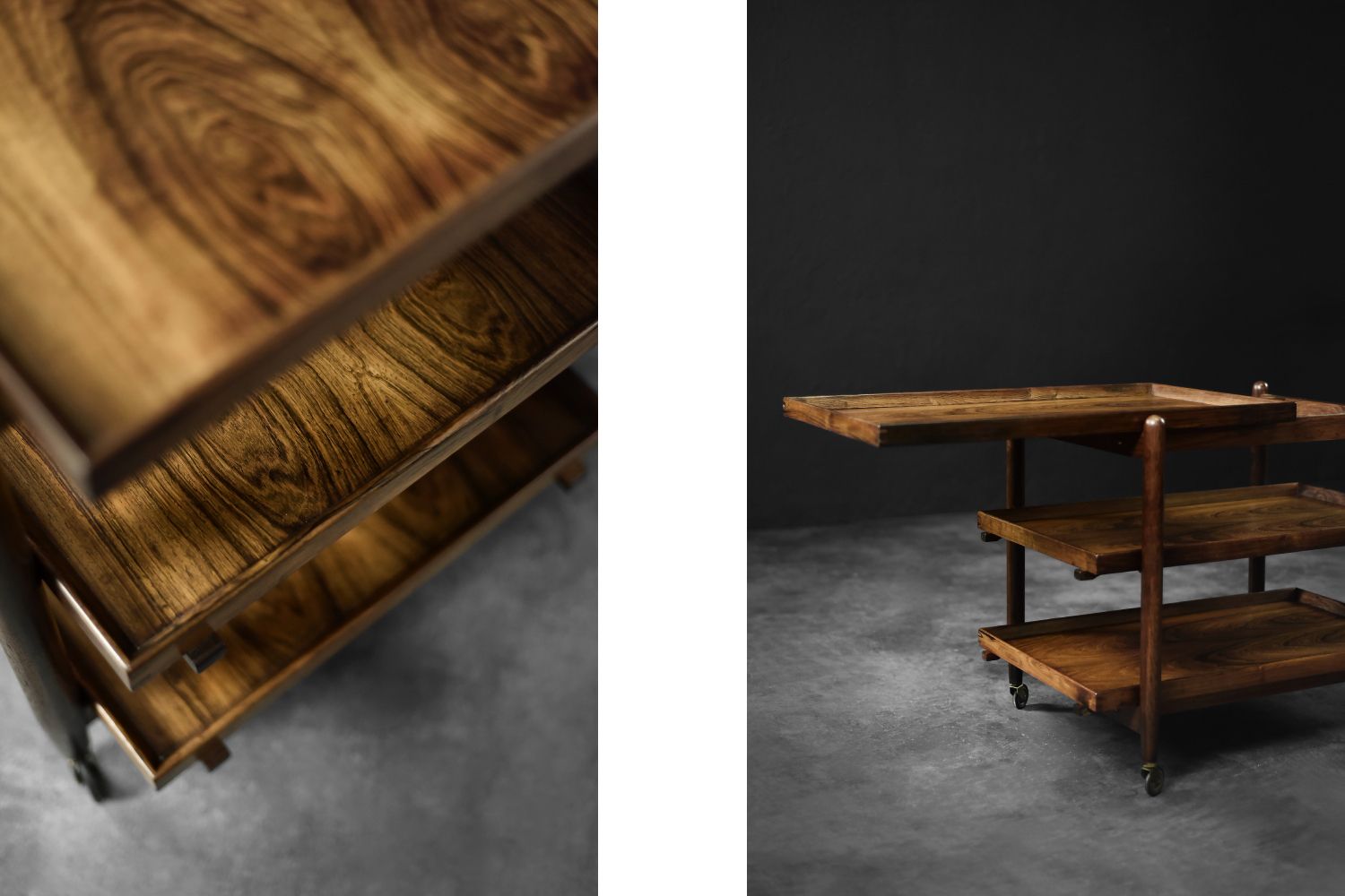 photo furniture Vintage Danish Rosewood Serving Trolley By Poul Hundevad, 1960s