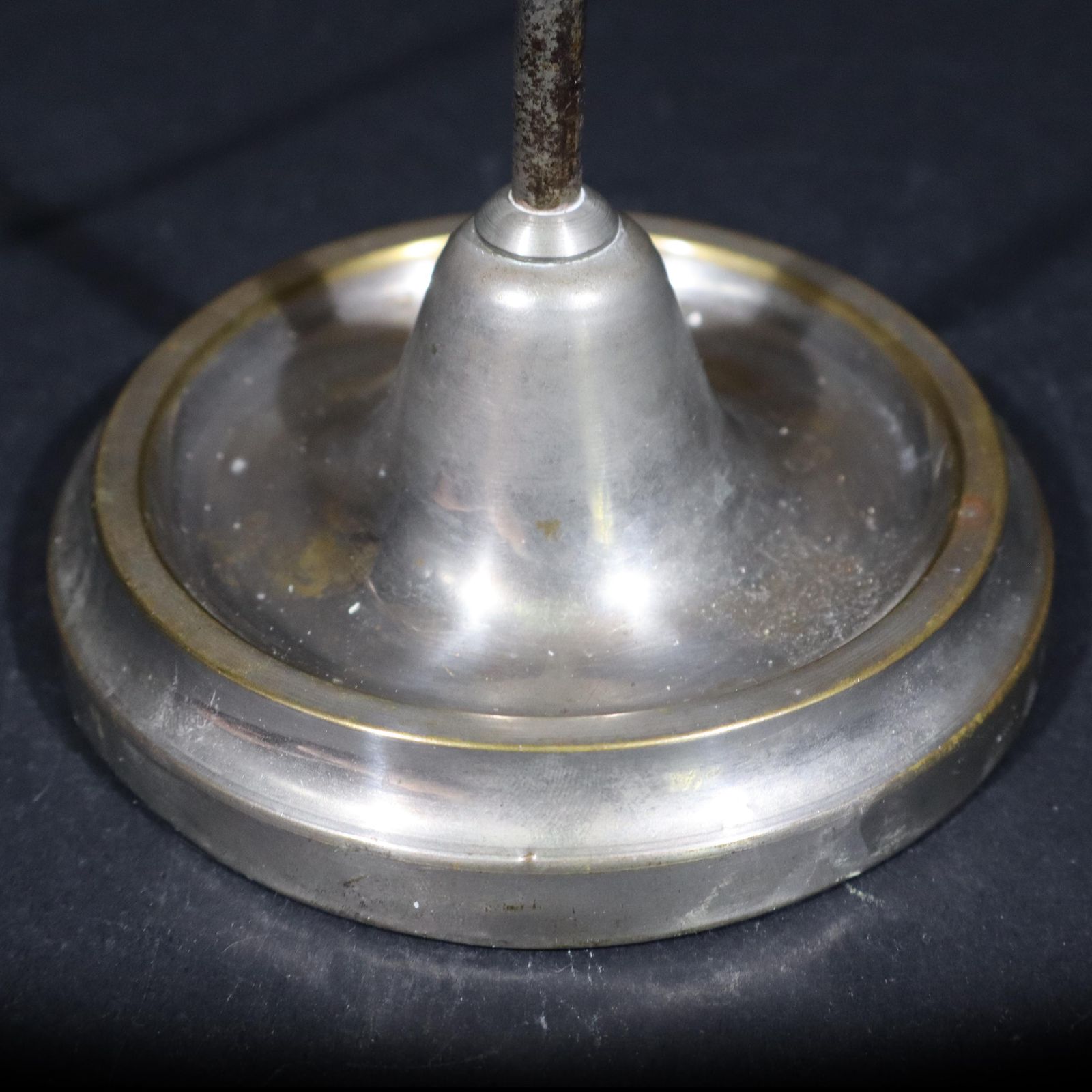 Antique French Desk Lamp – Nickel Plated Brass Bedside Table Lamp photo vintage