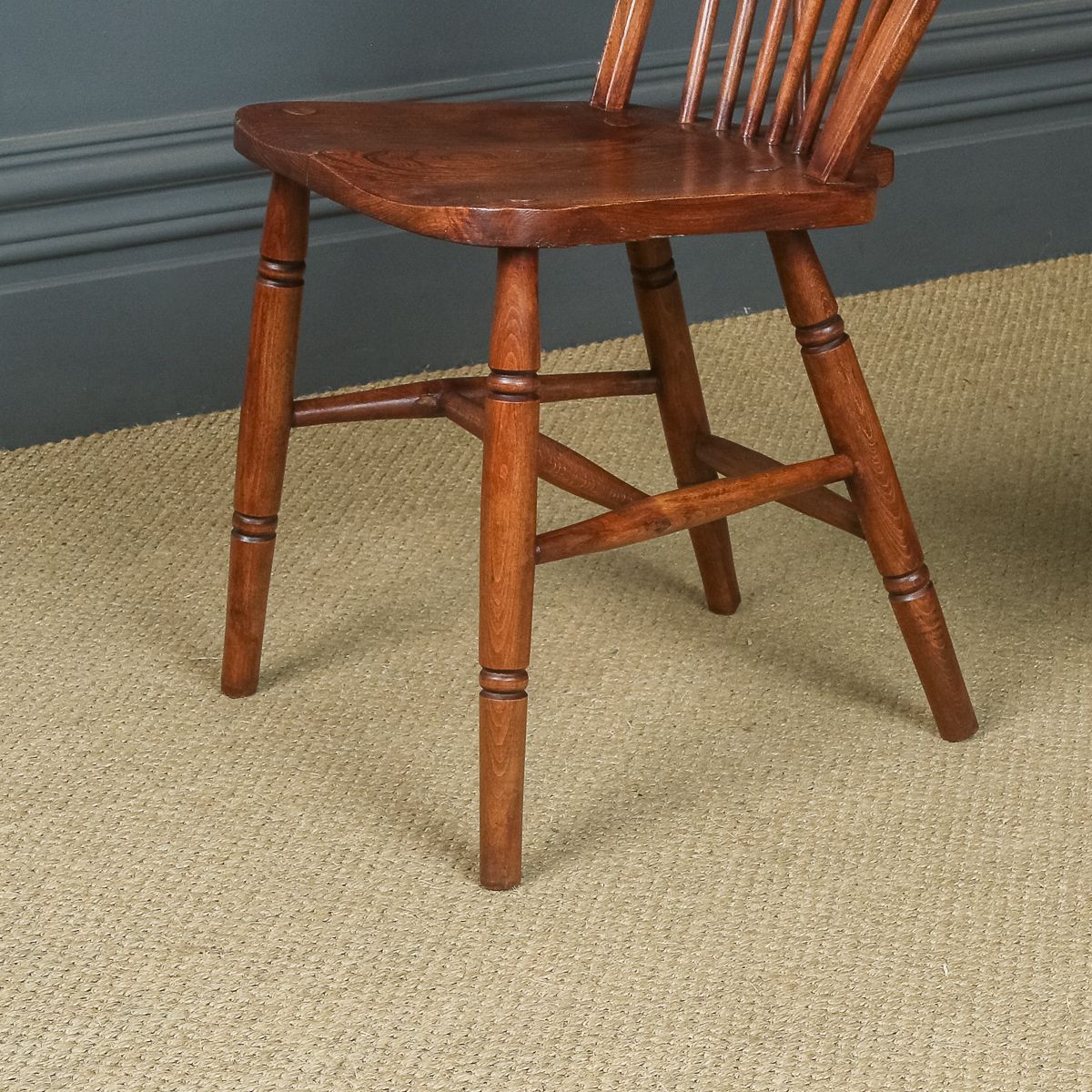 photo vintage Set Of 12 Twelve Victorian Ash & Elm Windsor Stick & Hoop Back Kitchen Chairs (Circa 1890   1930)