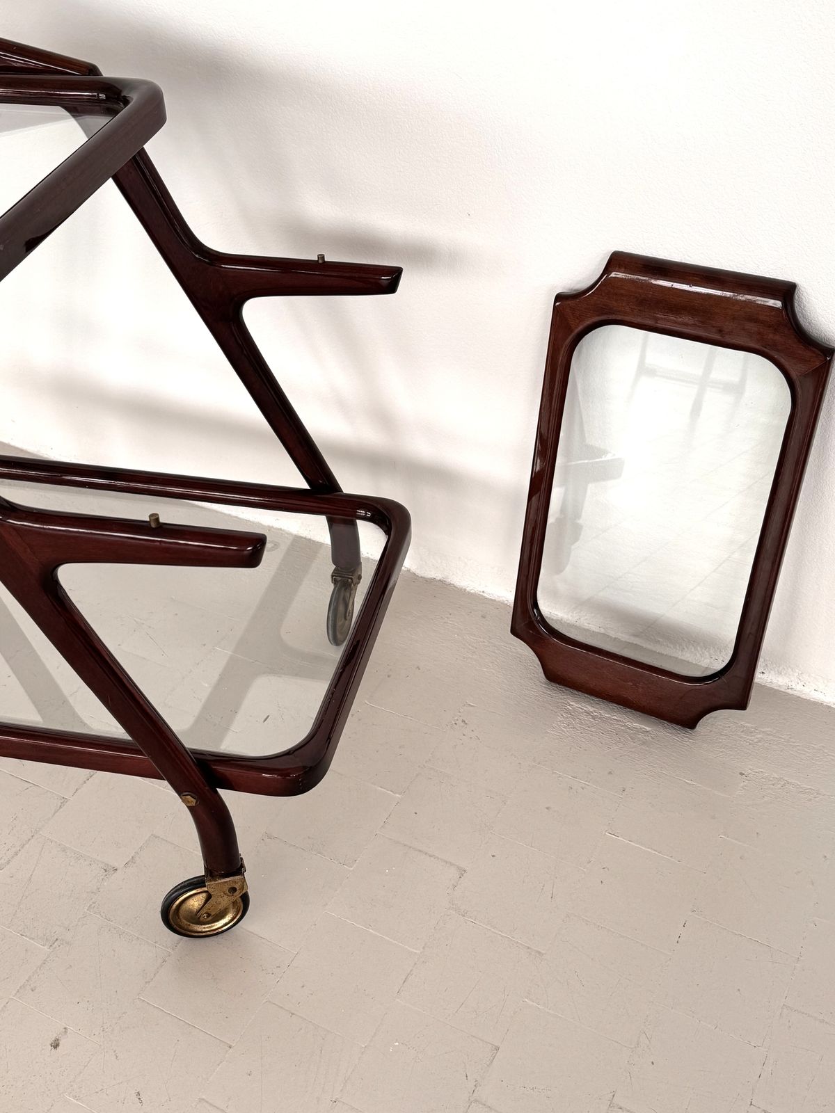 Italian Midcentury Serving Cart Or Trolley In Cesare Lacca Style, 1960s photo buy