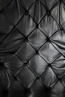 Mid Century Modern Danish Black Quilted Leather Wing Chair, 1960s photo furniture