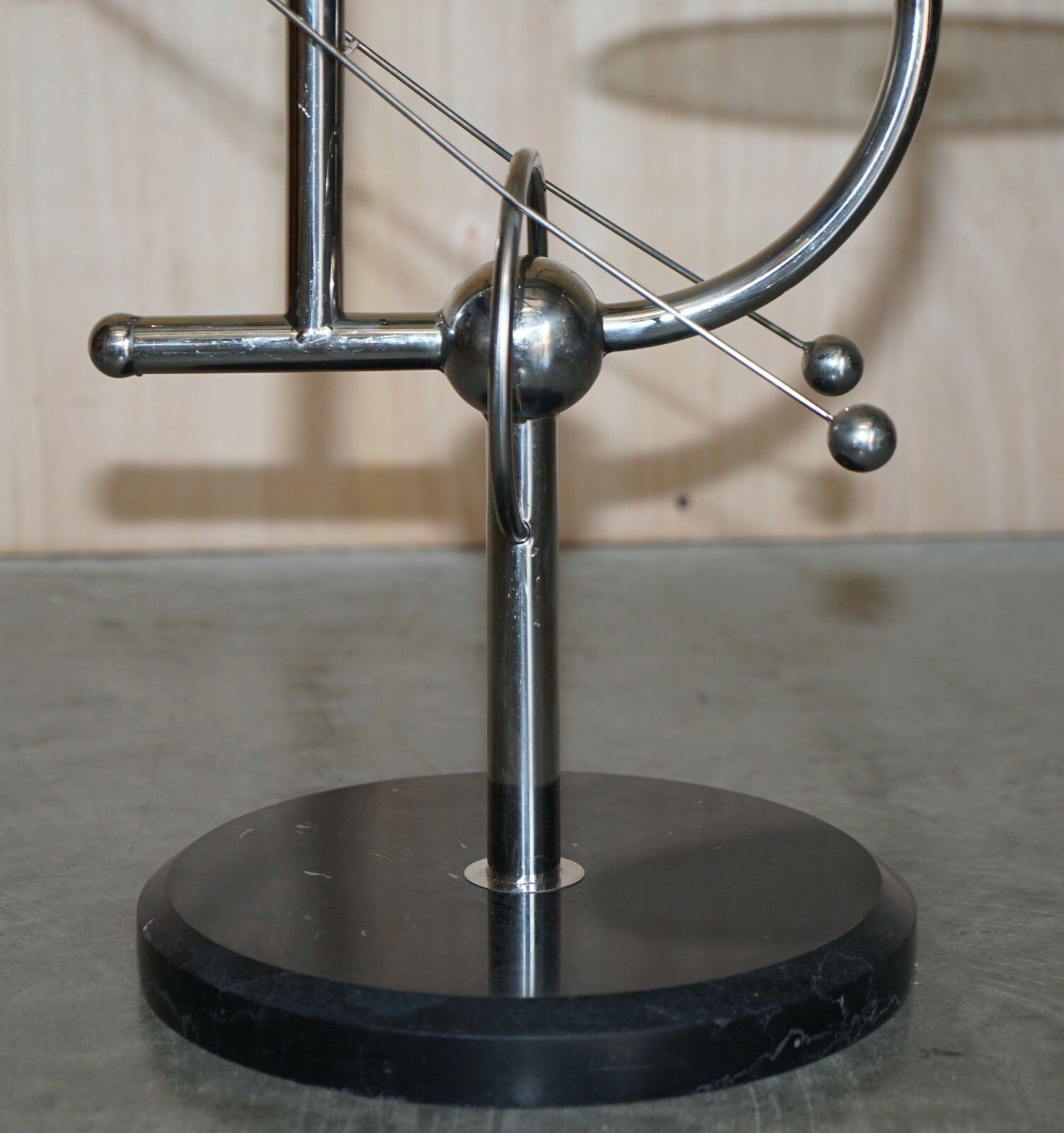 Mid Century Modern Atomic Space Age Chrome Glass & Marble Side End Lamp Table photo buy