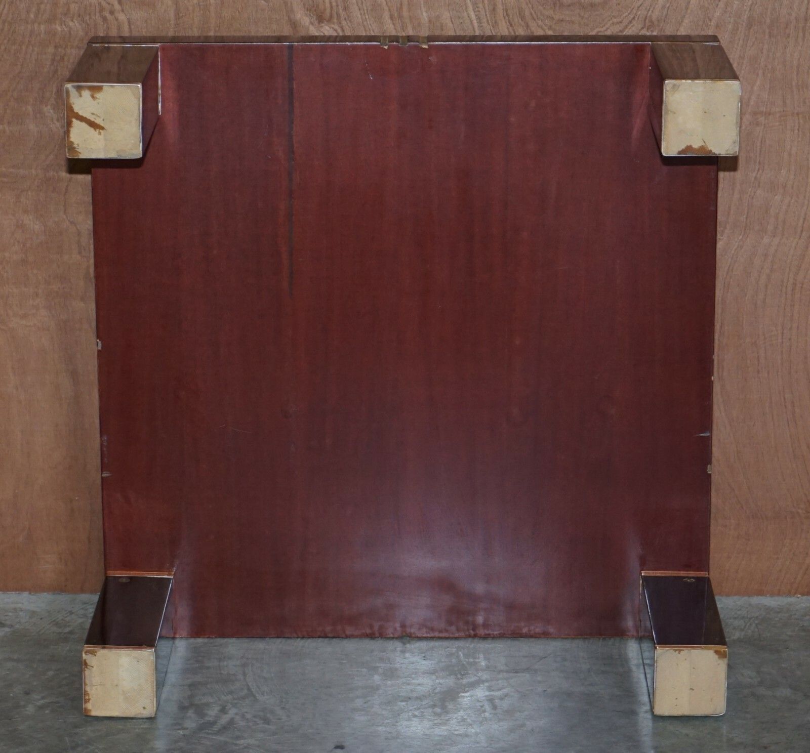 Furniture Stunning Contemporary Art Modern Burr Walnut, Brass Inaly Coffee Cocktail Table photo