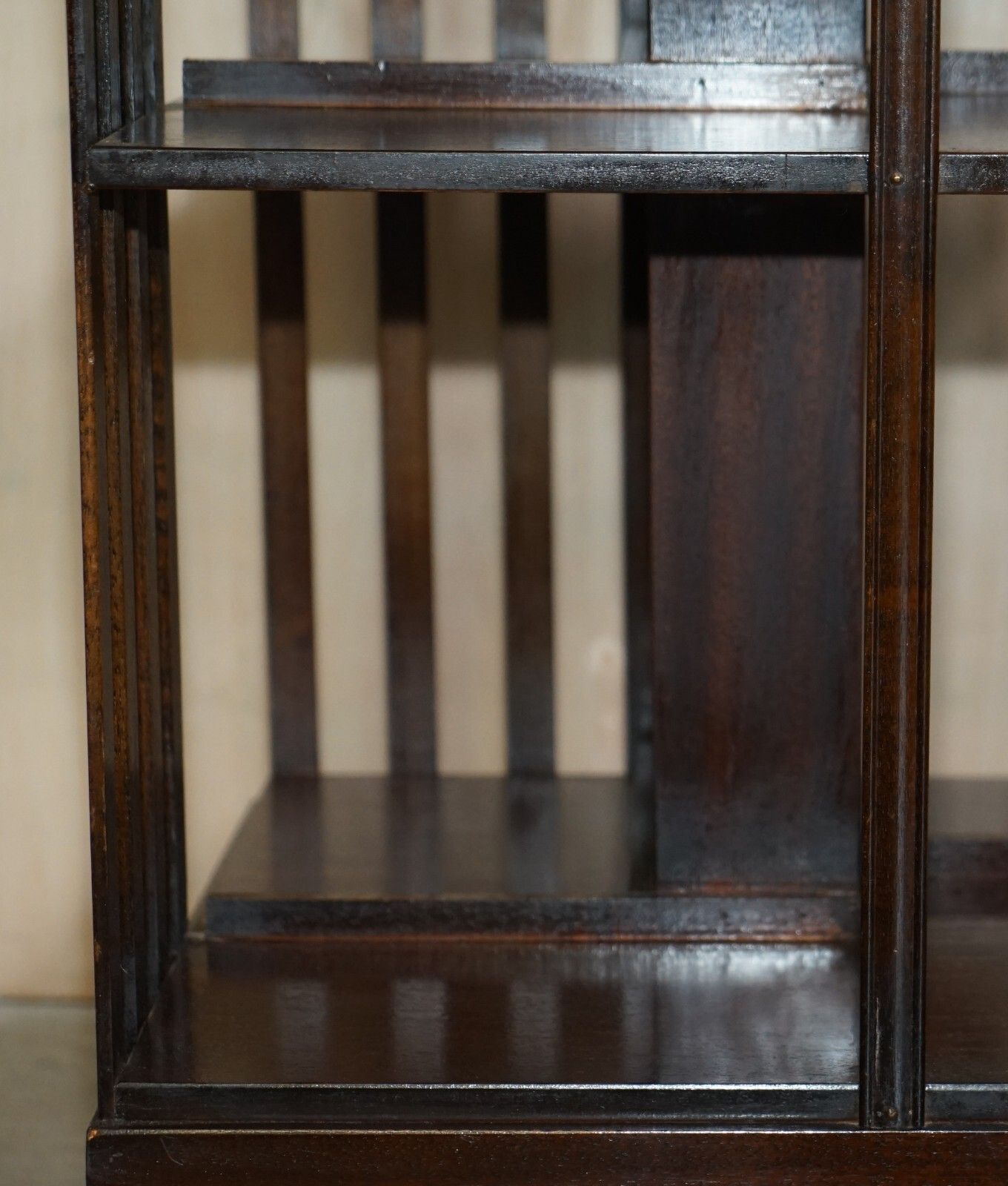 Vintage Sheraton Revival Mahogany & Satinwood Revolving Bookcase Side End Table photo buy