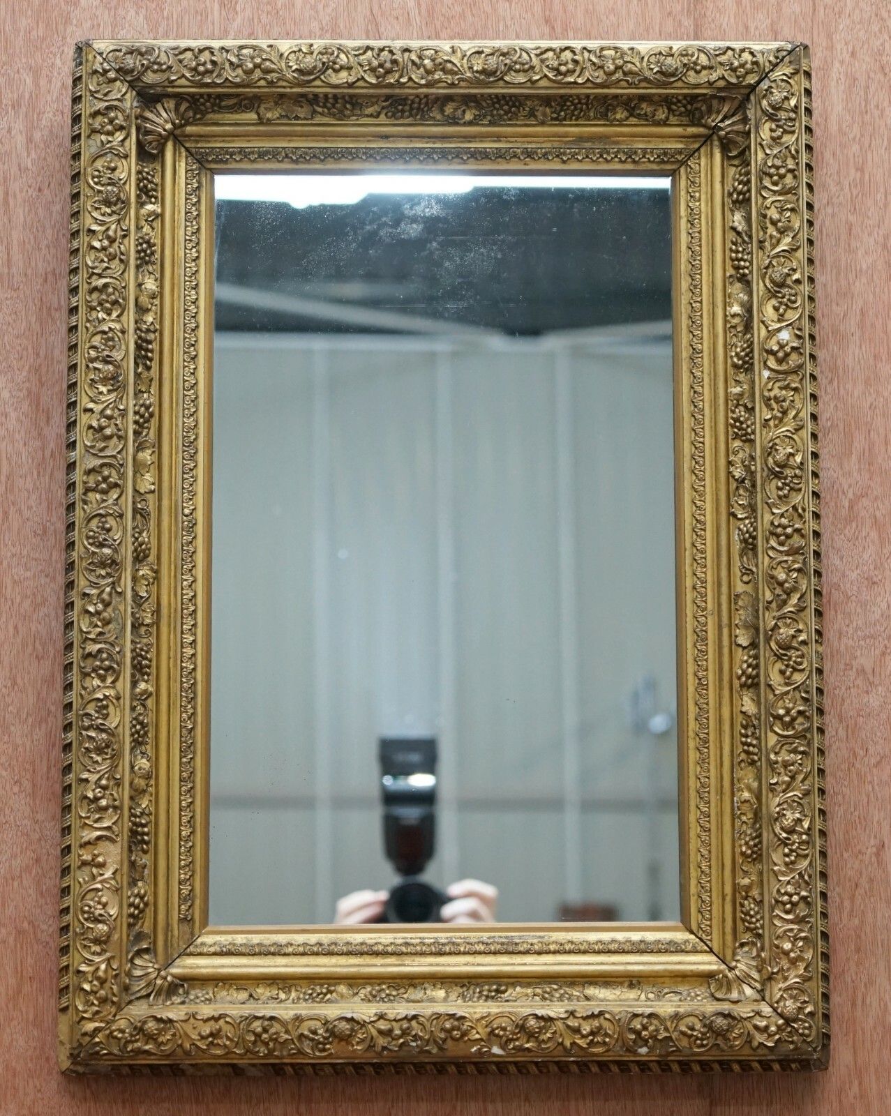 Exceptionally Carved & Heavily Detailed Period Victorian Wall Giltwood Mirror photo furniture