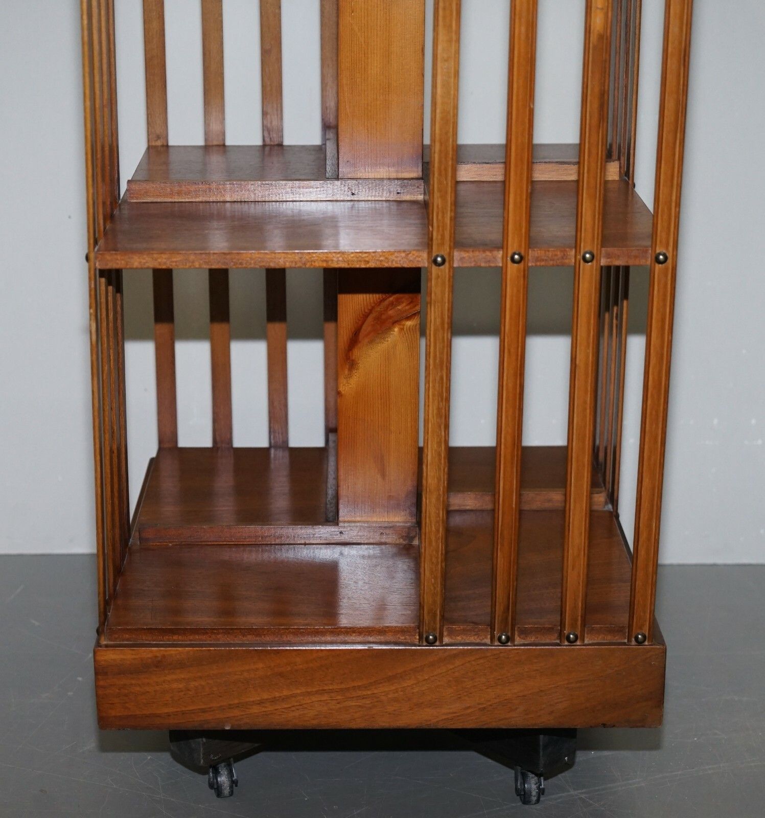 Circa 1900 Edwardian Burr Walnut & Satinwood Revolving Bookcases Sheraton Inlaid photo buy