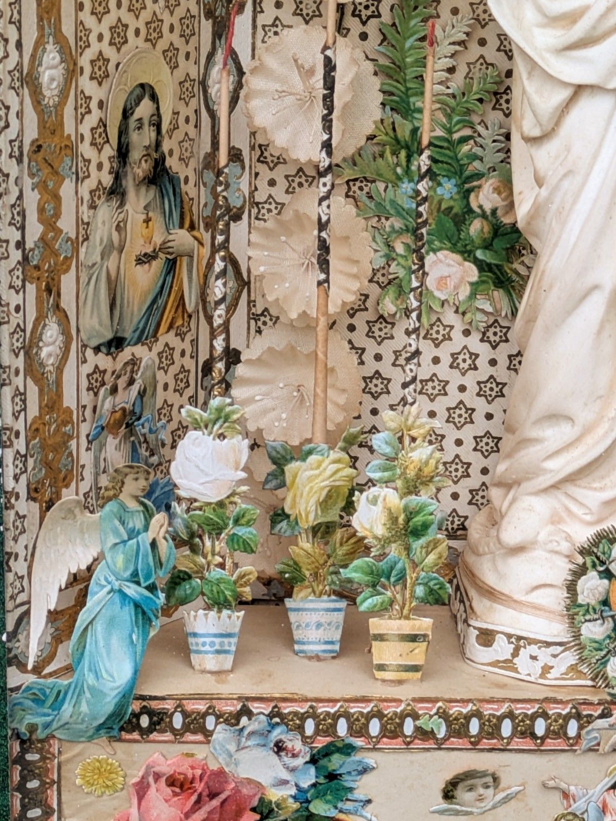 photo furniture Antique French Diorama Madonna And Child