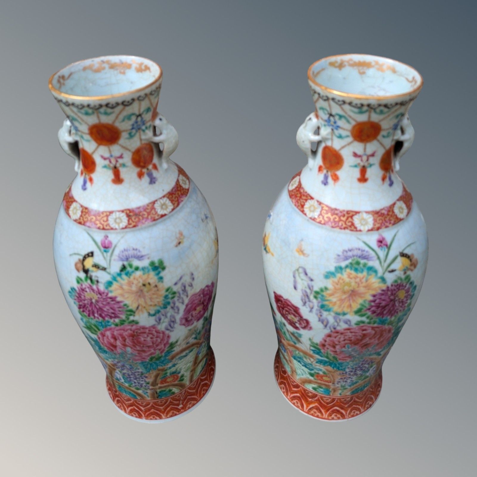 Beautiful Pair Of Japanese Kutani Vases Meiji Period photo vinterior