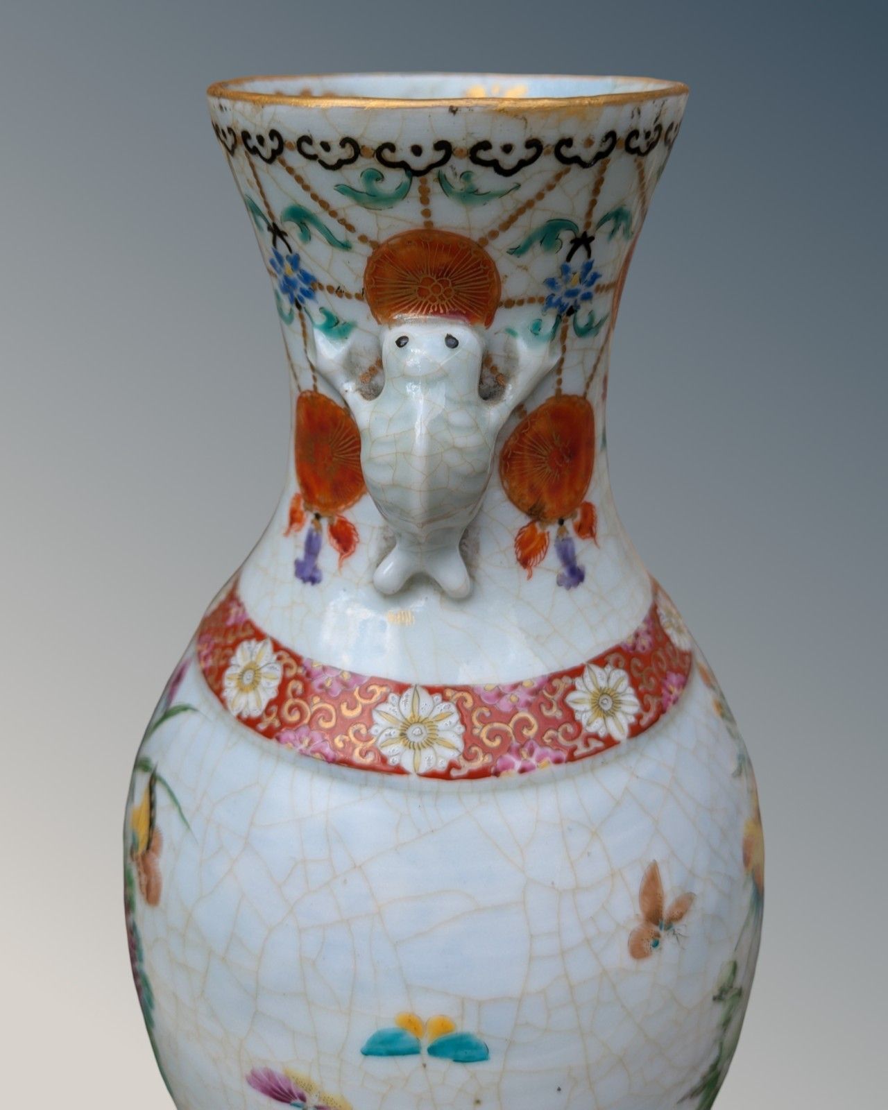 Beautiful Pair Of Japanese Kutani Vases Meiji Period photo vintage
