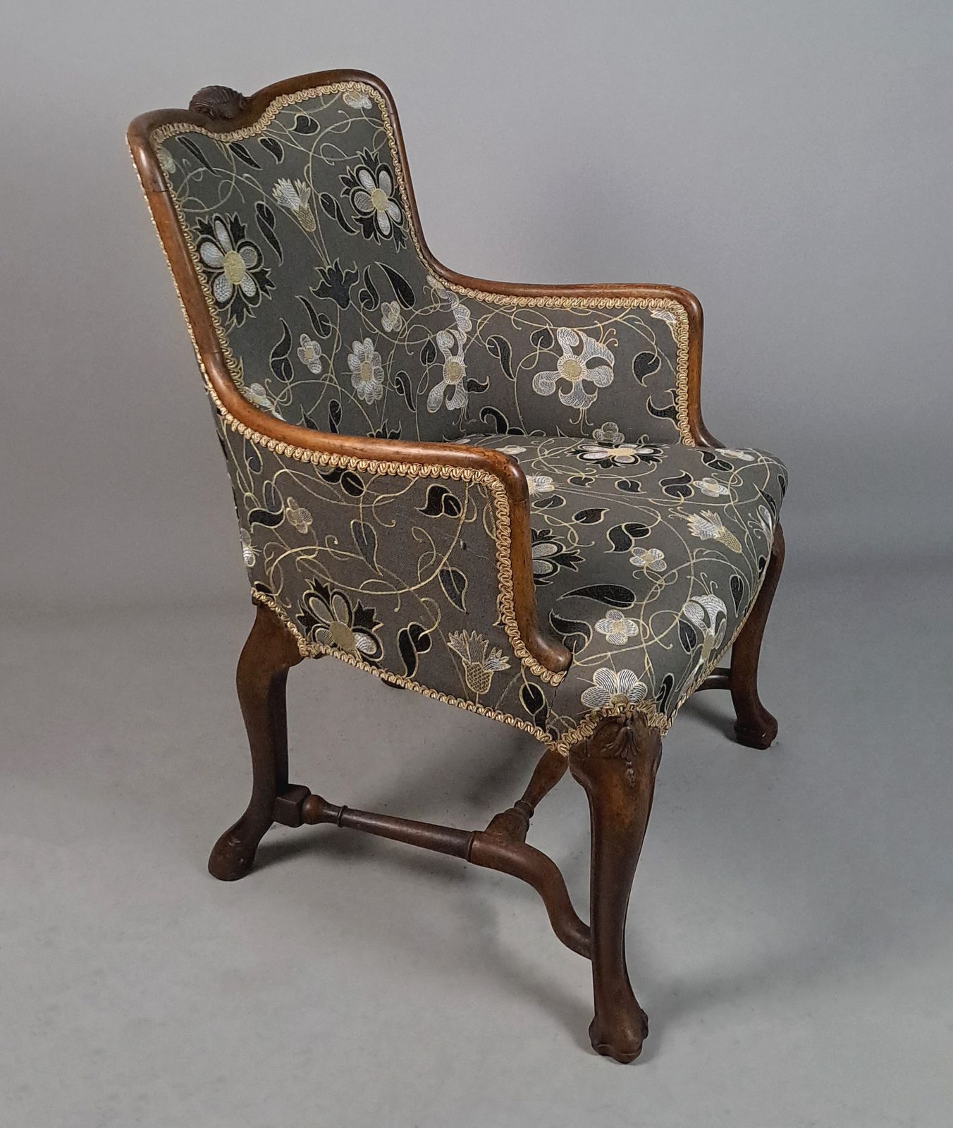 Lovely 19th Century Wing Arm Chair In The Queen Anne Manner C. 1850 photo buy