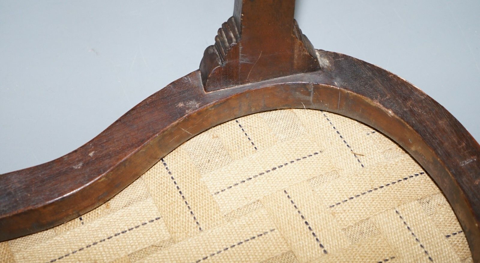 1350.0 Rare Regency Walnut Giltwood Curved Kidney Saddle Stool Acanthus Leaf Detailing photo