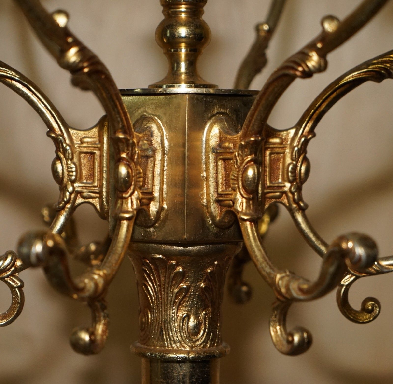 Antique Victorian Circa 1880 Brass Coat Hat & Scarf Stand Rare Dolphin Cast Legs photo 1460.0