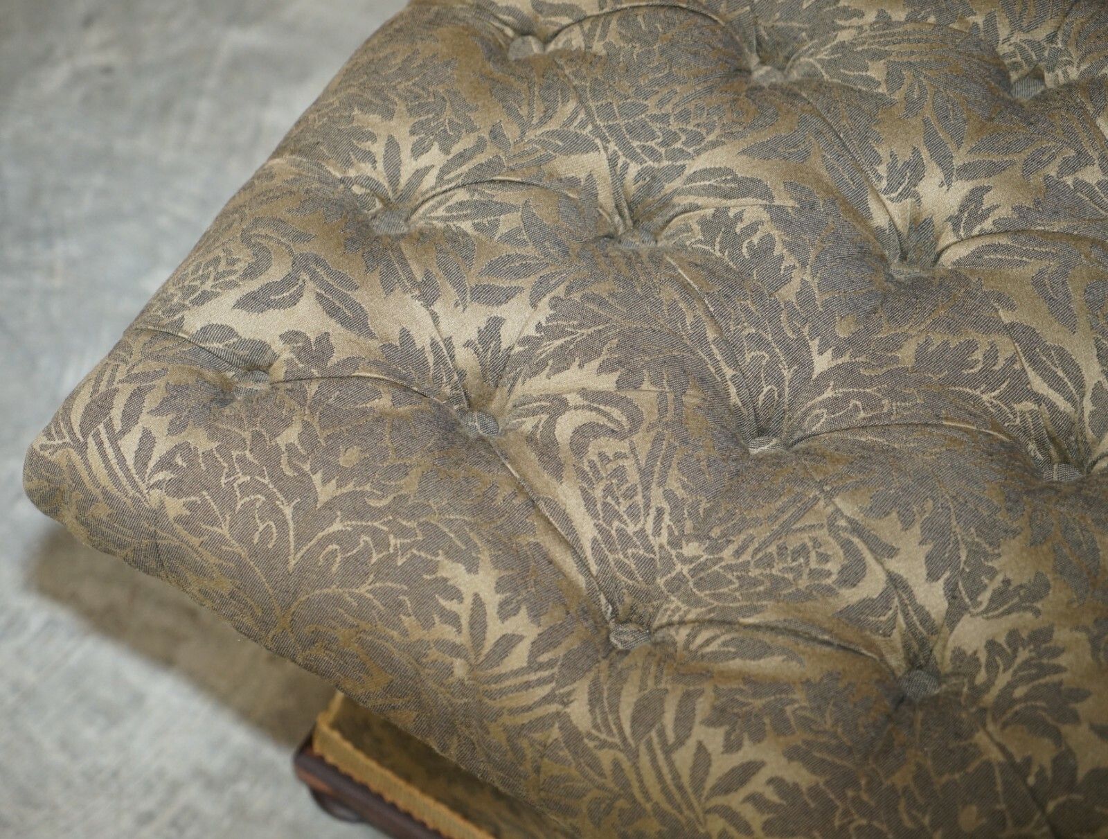 Exquisite Upholstered Victorian Circa 1860 Ottoman Stool Footstool With Storage photo Furniture