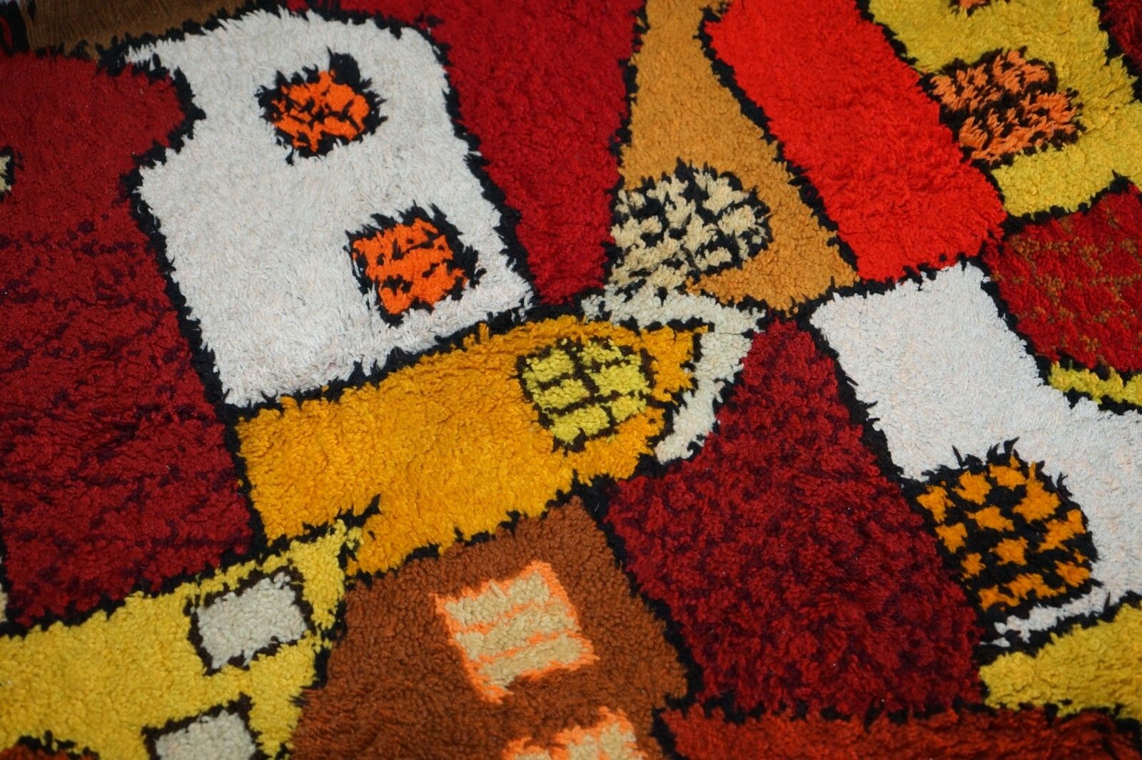 photo furniture Stunning Large Shag Pile Rug Depicting Houses In The Style Of L.S Lowry