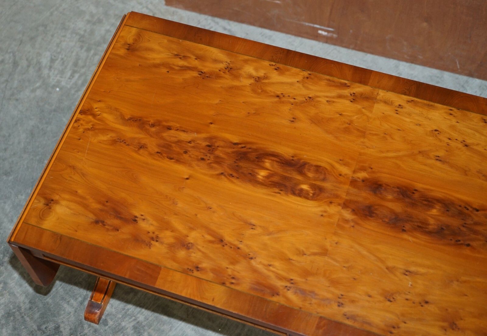 Sublime Vintage Bevan Funnell Extending Burr Yew Wood Coffee Table Part Of Suite photo 1350.0