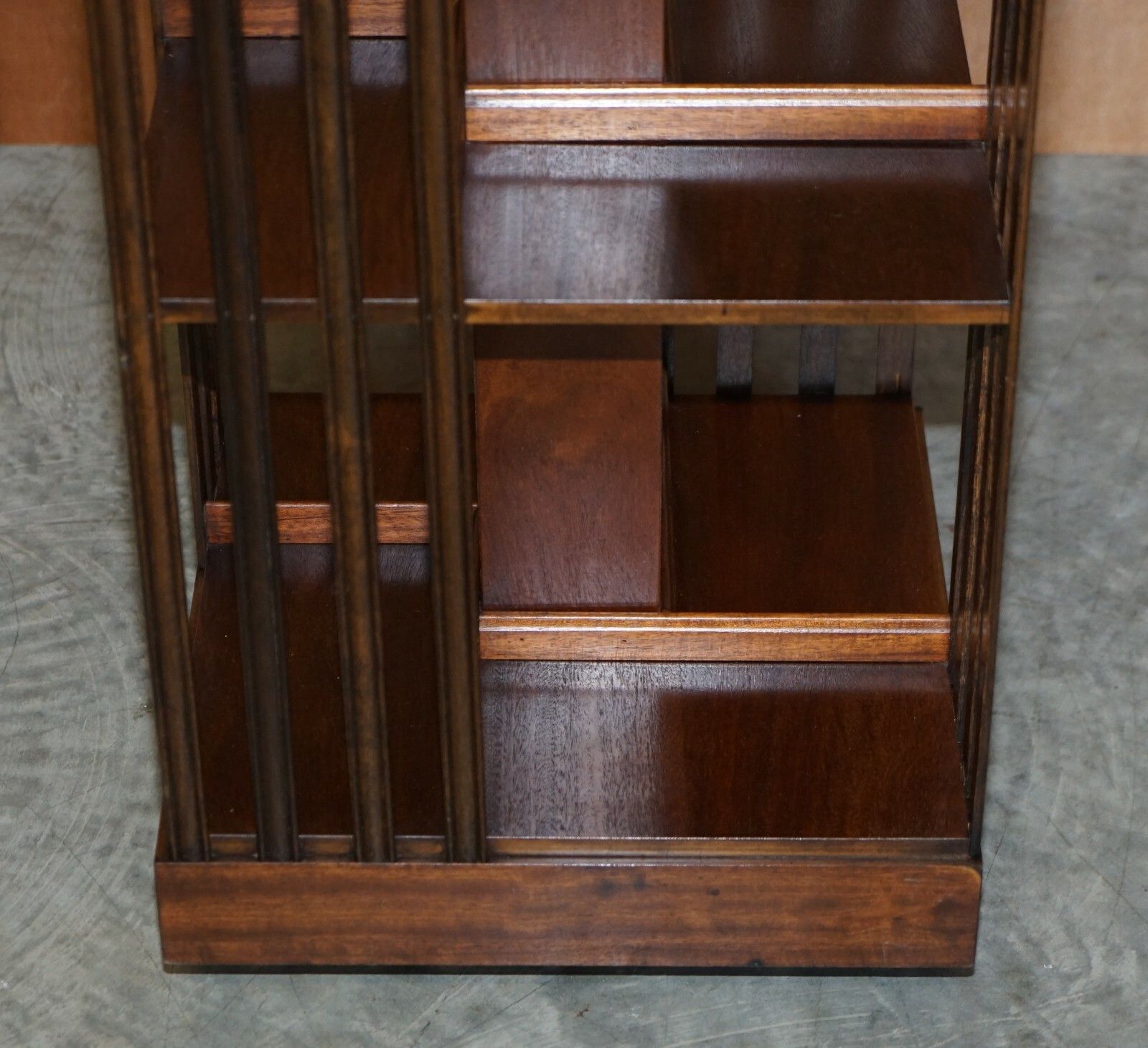 Furniture Lovley Sheraton Revival Mahogany & Satinwood Revolving Bookcase Side End Table photo