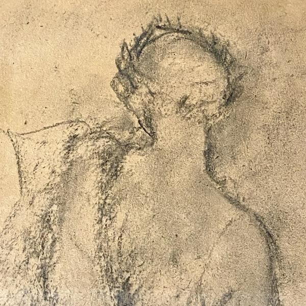 Louis Icart Original Signed Charcoal On Paper Of A Female photo furniture