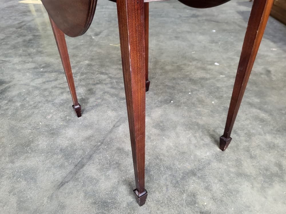 Antique Repro Small Drop Leaf Side End Occasional Table Drawer Tapered Legs photo for sale