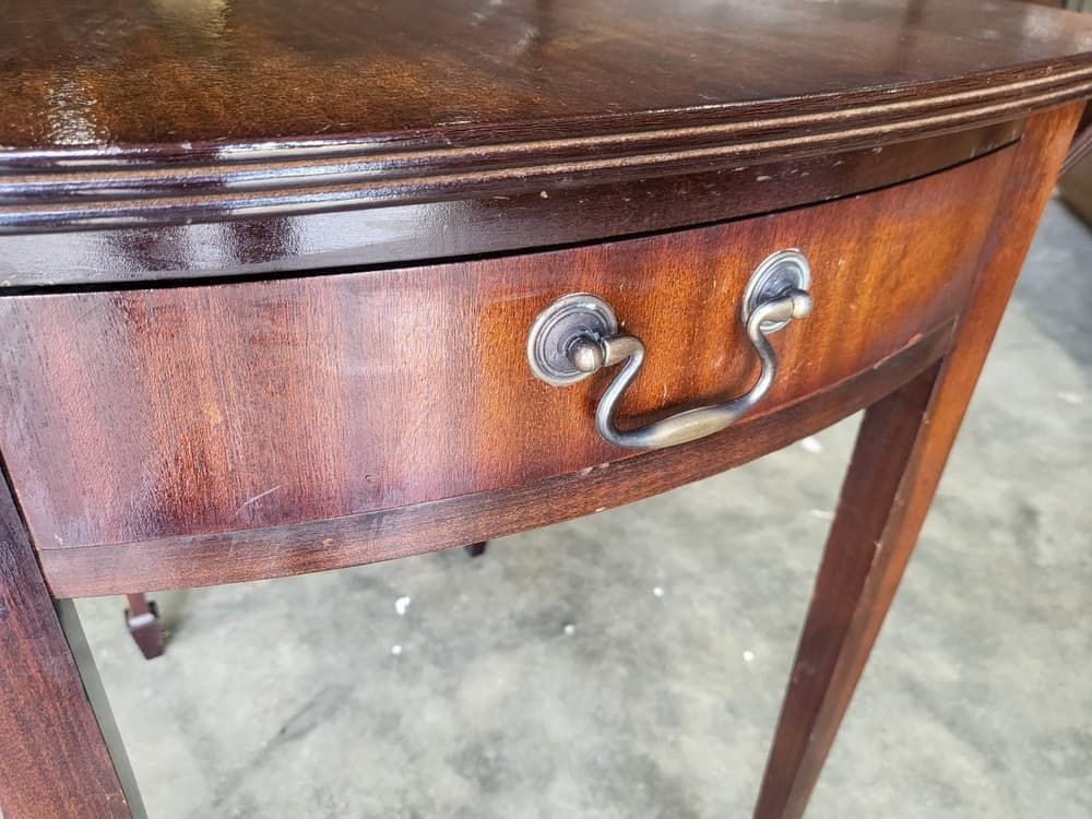 Antique Repro Small Drop Leaf Side End Occasional Table Drawer Tapered Legs photo buy