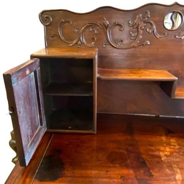 Spectacular Bespoke Anglo Chinese Zitan Wood Desk, Early 20th Century photo for sale