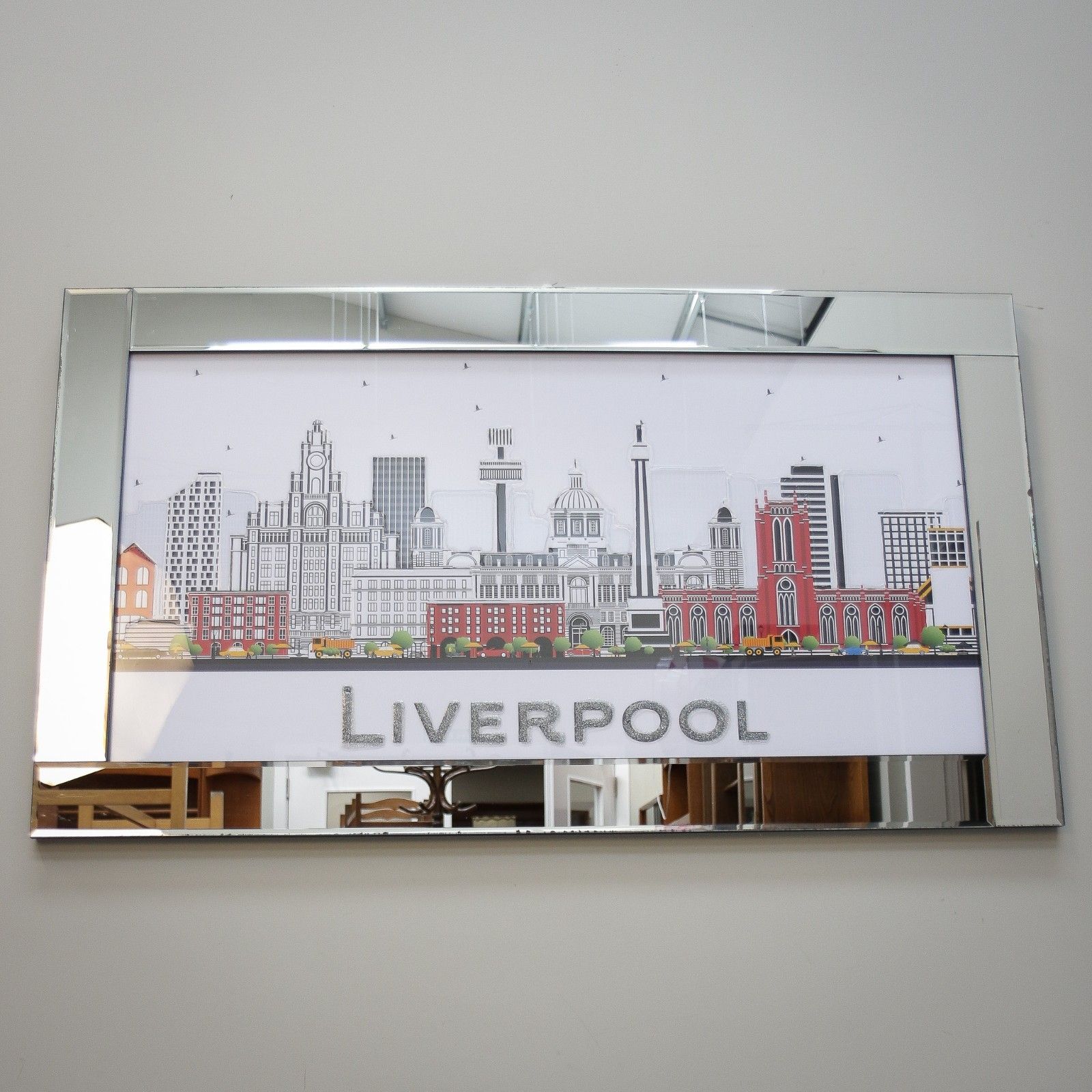 Liverpool City Skyline Picture With Textured Glass Finish photo vinterior
