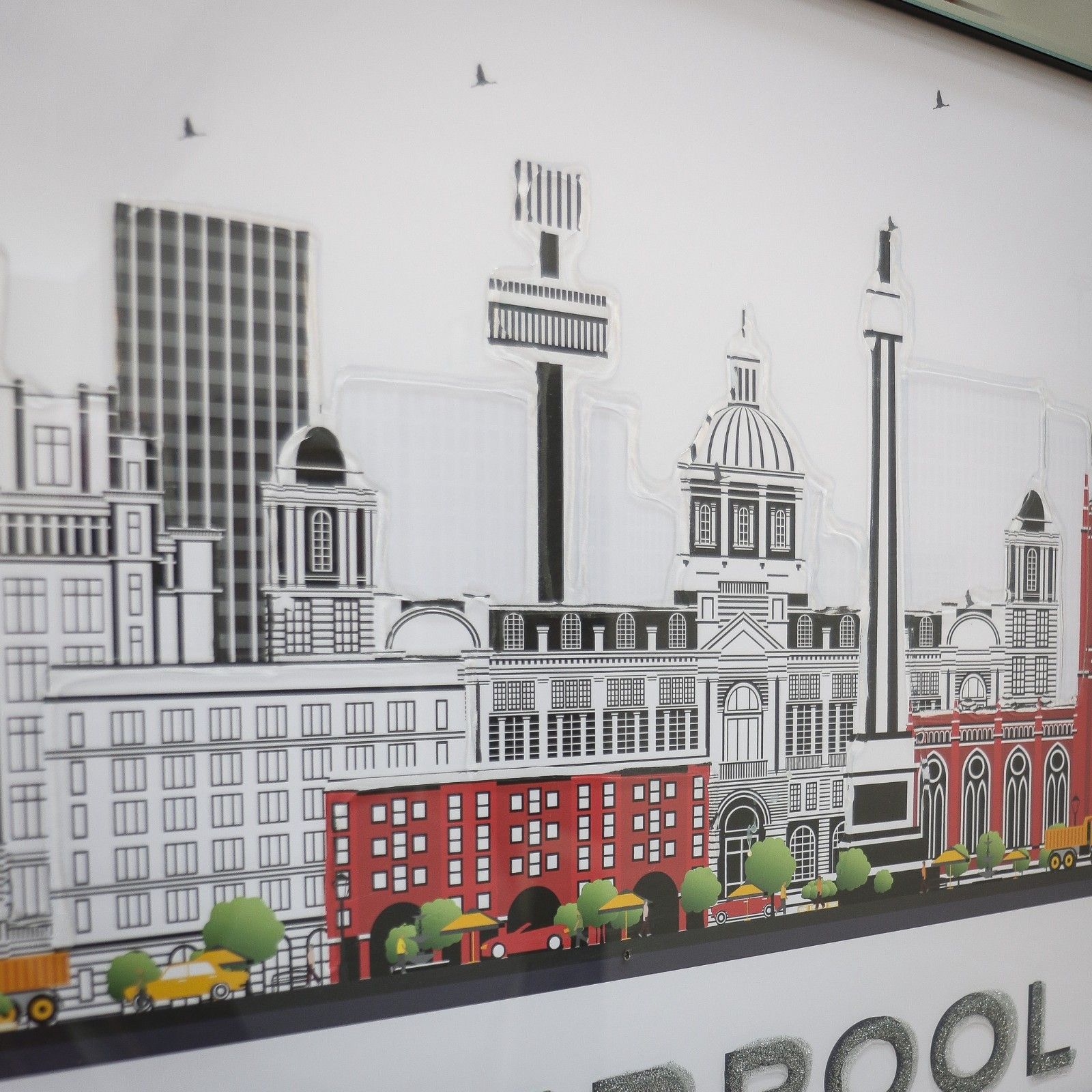 photo for sale Liverpool City Skyline Picture With Textured Glass Finish