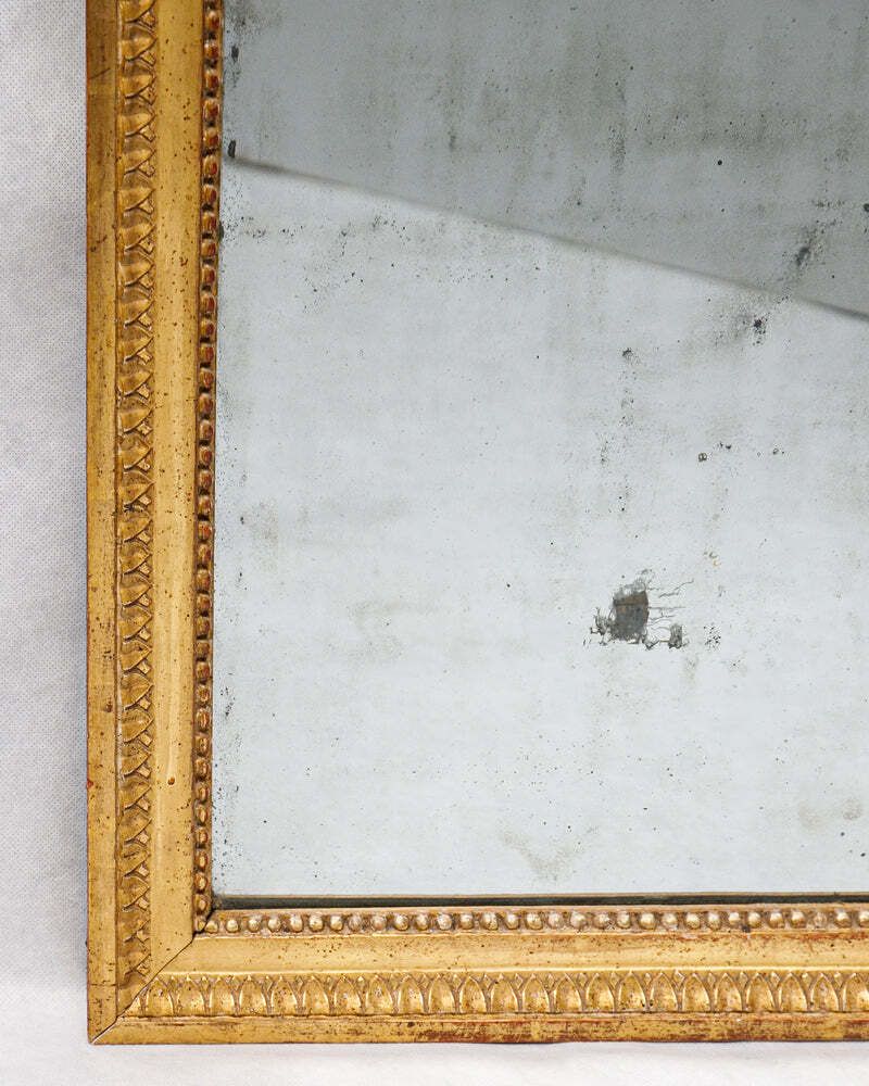 19e Eeuwse Rechthoekige Spiegel In Louis XVI Stijl Met Gevlekt Spiegelglas photo for sale