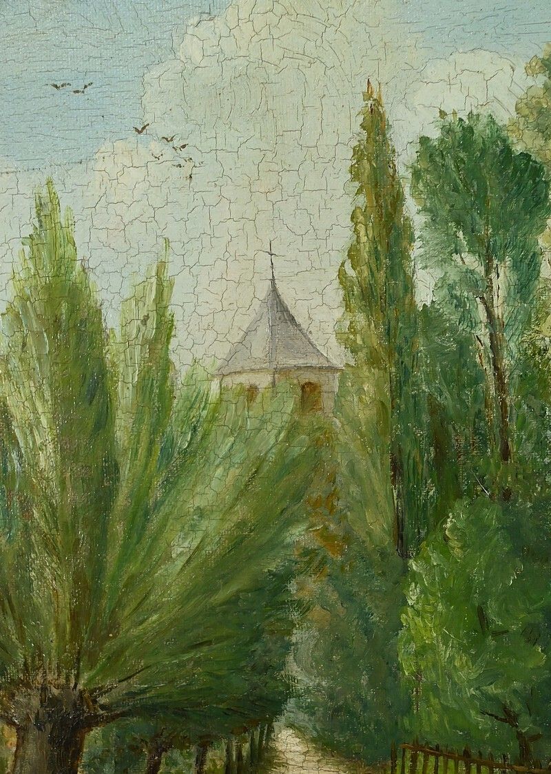 photo buy Pair Of “Country Scenes” Paintings, Signed A. Minne – Late 19th Century