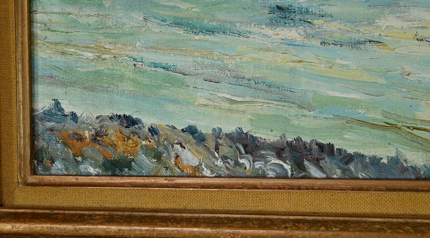 Art Painting “Petit Port Breton” Signed Jj Duboc – 1980 photo