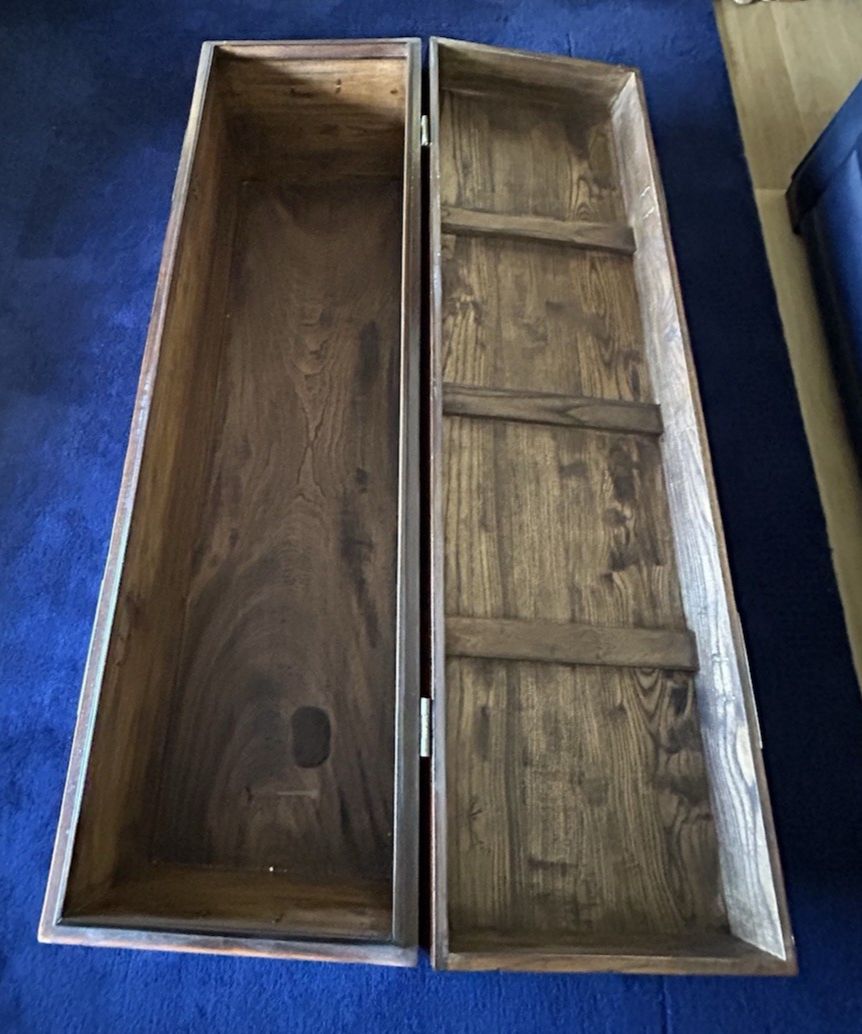 photo for sale Vintage Camphor Wood Brass Campaign Trunk Chest Box Coffee Table