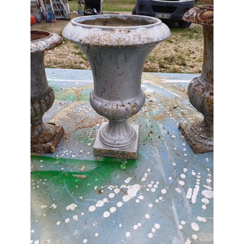 Home Decor Set Of 6 Medici Cast Iron Vases From Charleville   Mézières 1900 photo