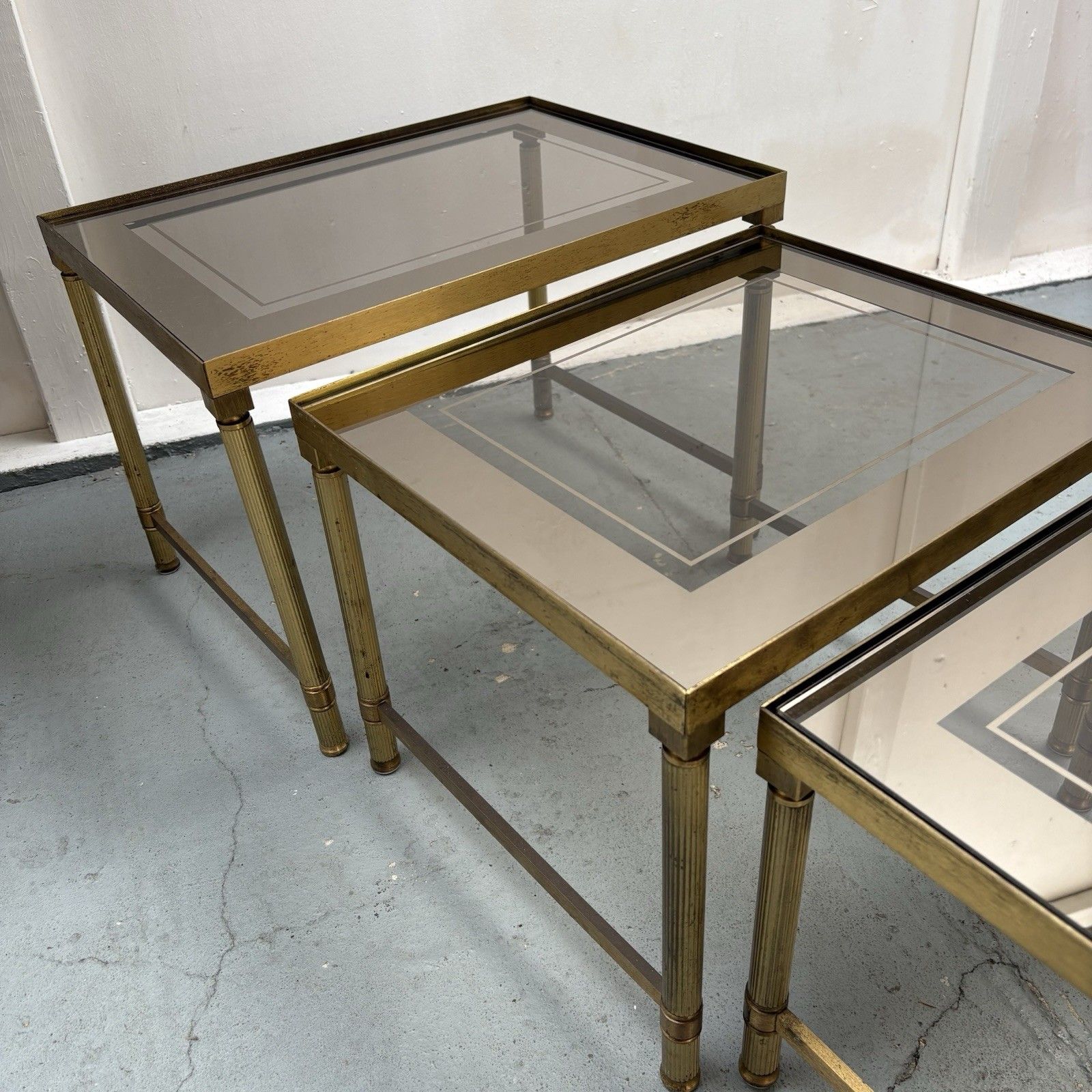 Maison Bagues Trio Of Nesting Tables, France Mid 20th Century photo for sale