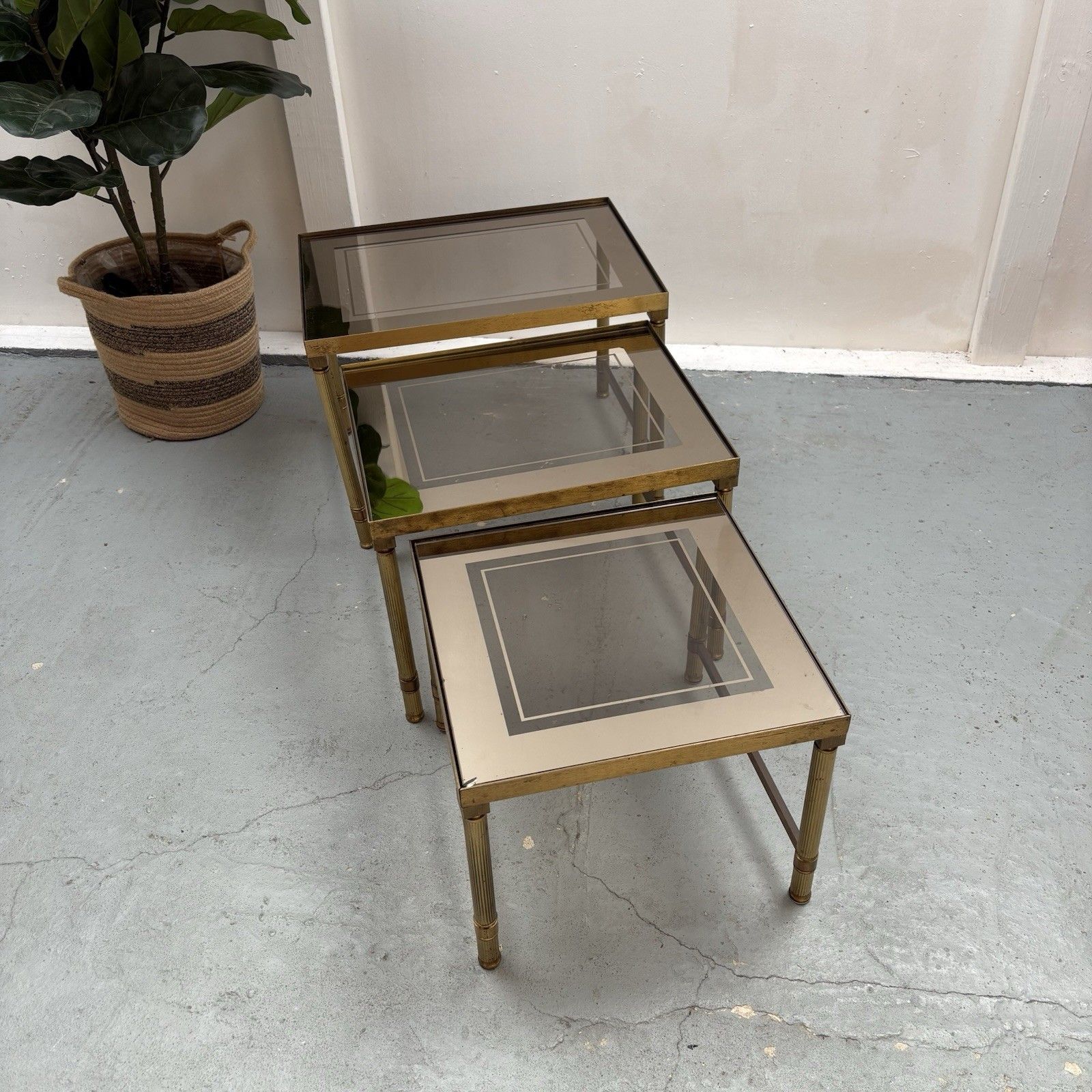 photo for sale Maison Bagues Trio Of Nesting Tables, France Mid 20th Century