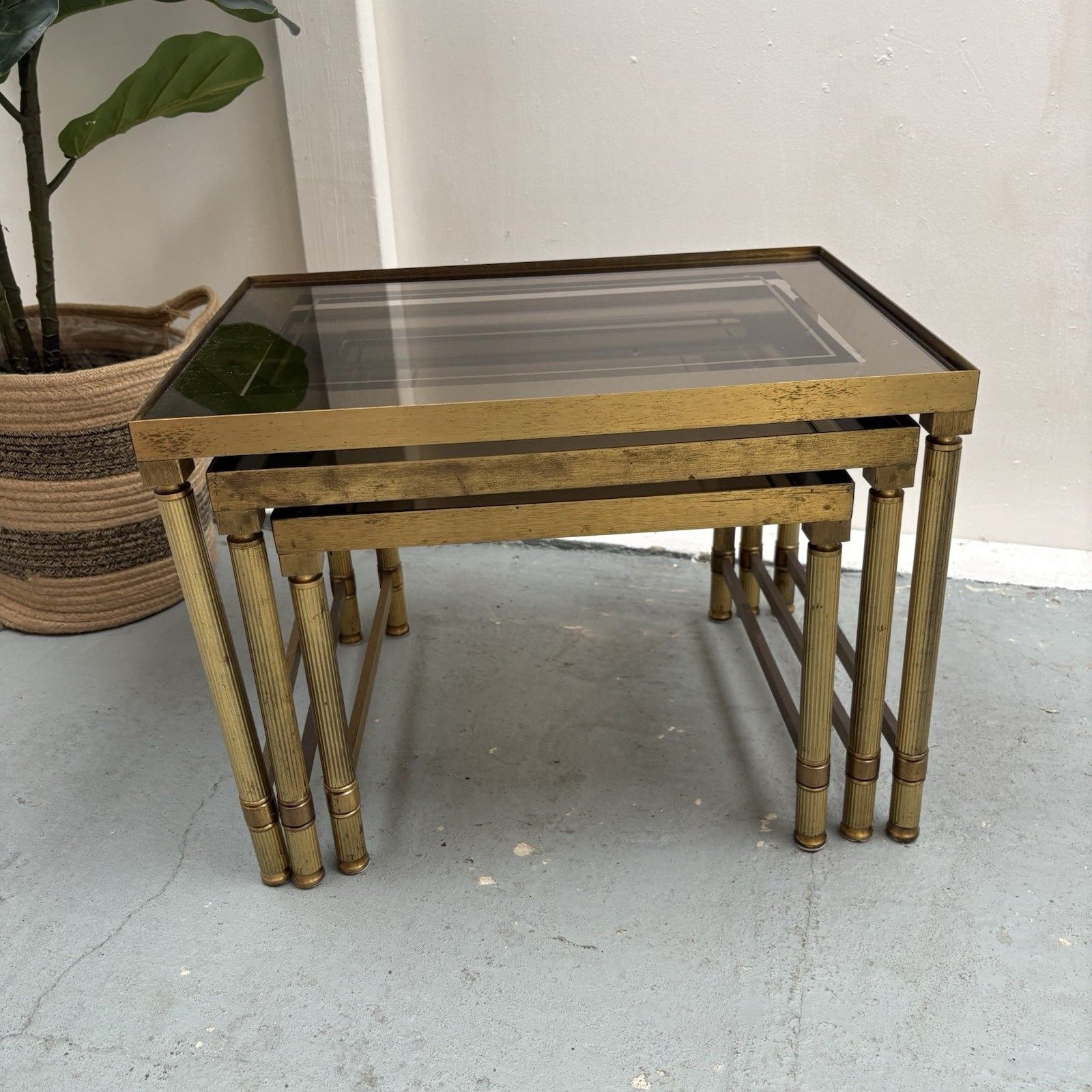 Furniture Maison Bagues Trio Of Nesting Tables, France Mid 20th Century photo