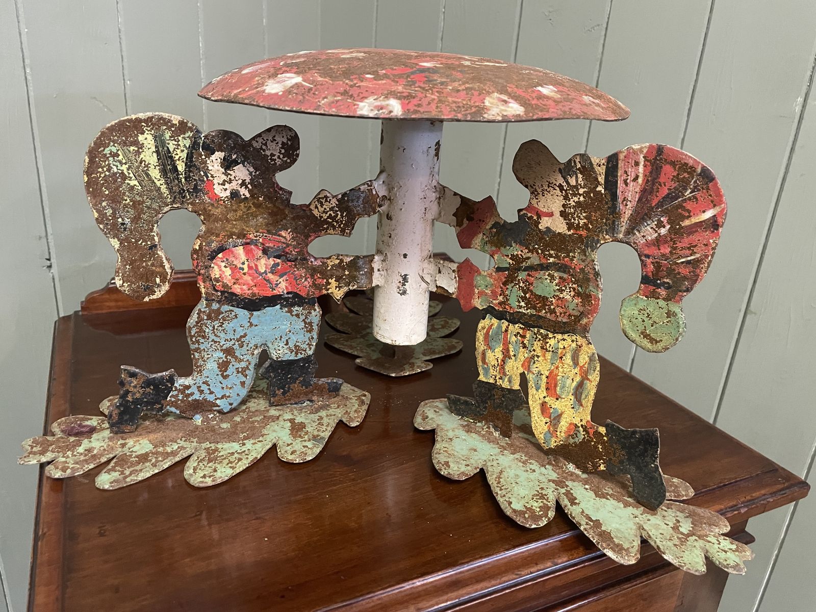 Antique Handmade German Folk Art Metal Christmas Tree Stand photo Home Decor