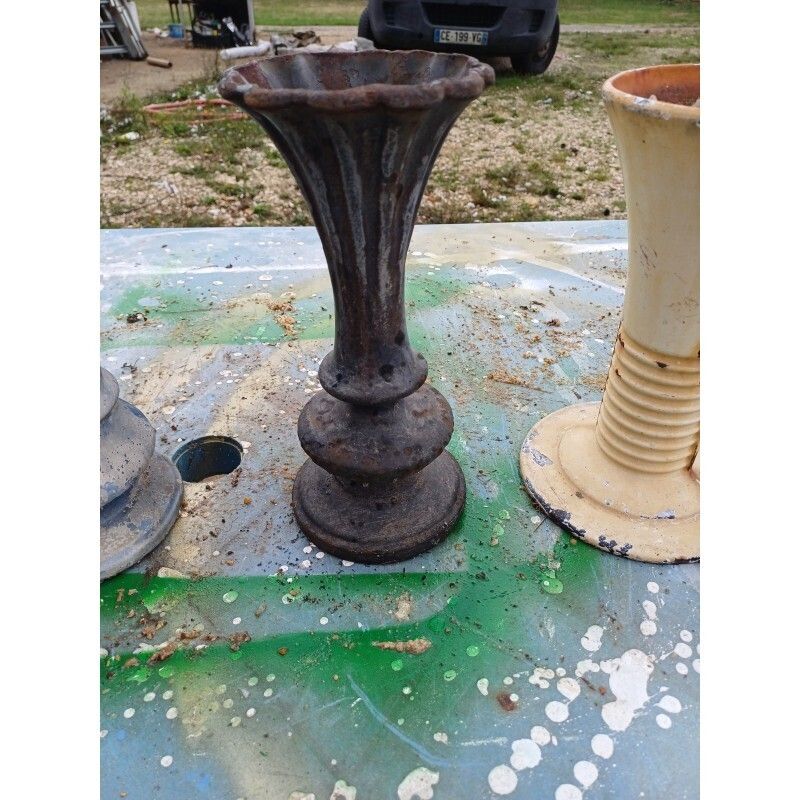photo for sale Lot Of 6 Cast Iron Vases From 1900 From Charleville Mézières