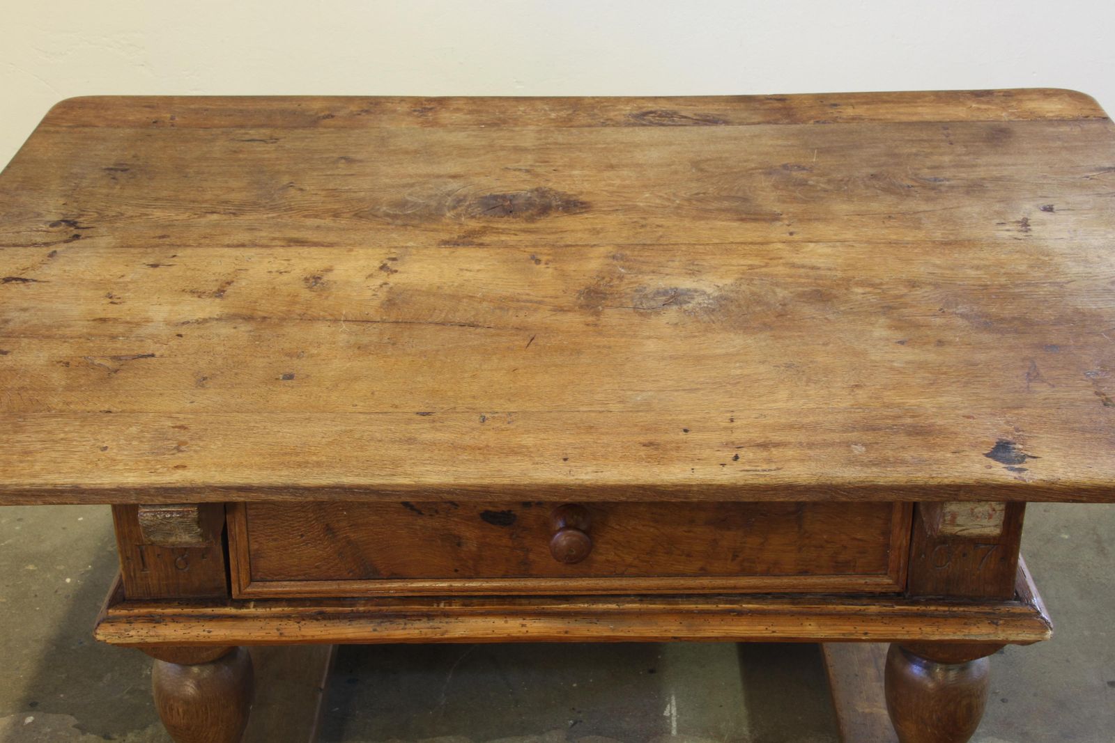 Baroque Antique Nordic Provincial Oak Table 1800s Rustic Farmhouse, Rich Patina photo buy