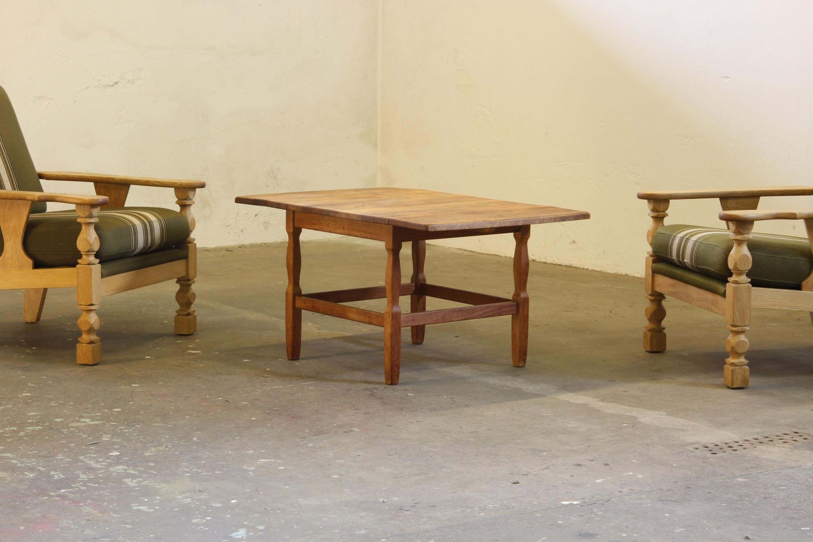 1960s Mid Century Brutalist Danish Coffee Table In Oak Attributed To Kjærnulf photo furniture