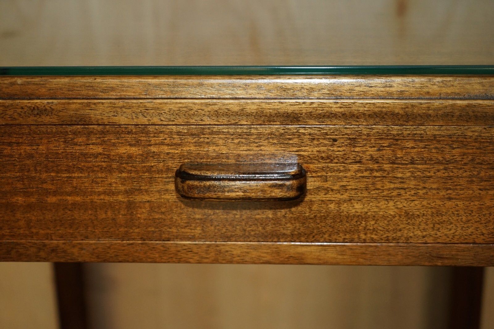 Pair Of Tall Moss Partners 1952 Mid Century Modern English Oak Side End Tables photo vintage