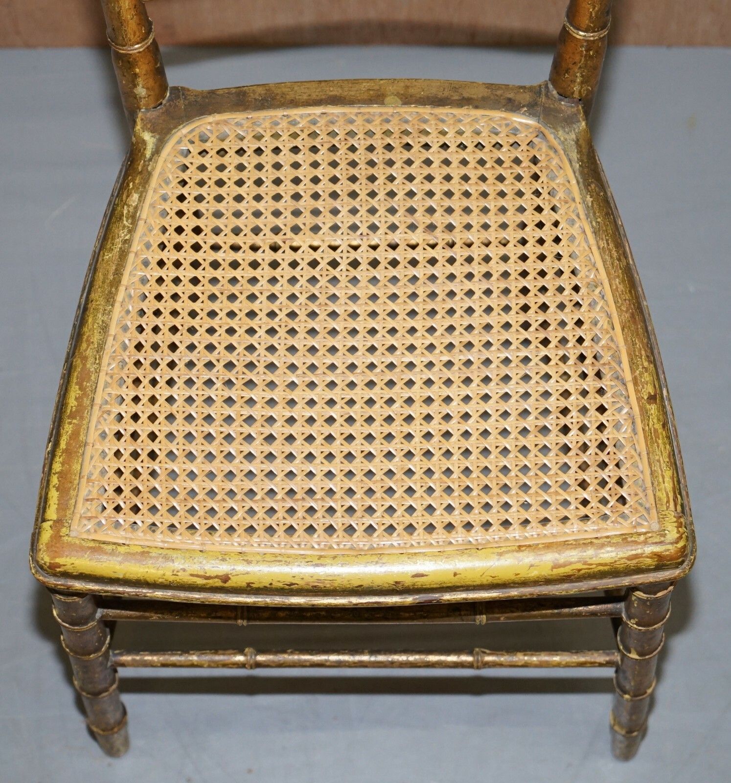 Pair Of Original Giltwood Famboo Regency Bergere Chairs With Period Gold Gilding photo 1250.0