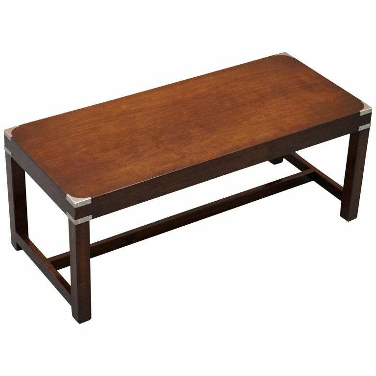 Luxury Rrp £2400 Kennedy Harrods London Military Campaign Coffee Cocktail Table