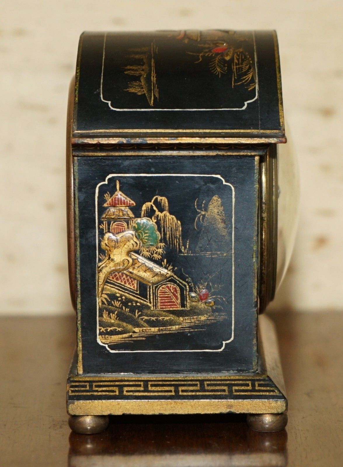 Original Circa 1930's Asprey London Chinoiserie Mantle Clock Lovely Decoration photo buy