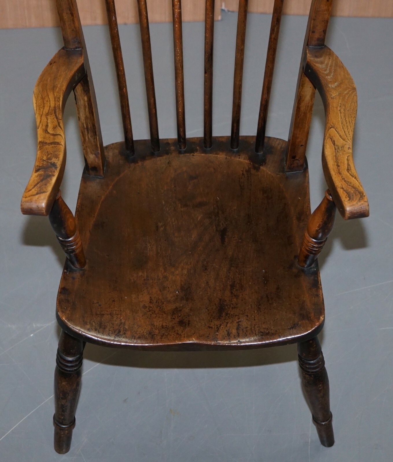 Original Paint 19th Century Thames Valley Oxford Windsor Armchair Stunning Wood photo 1250.0