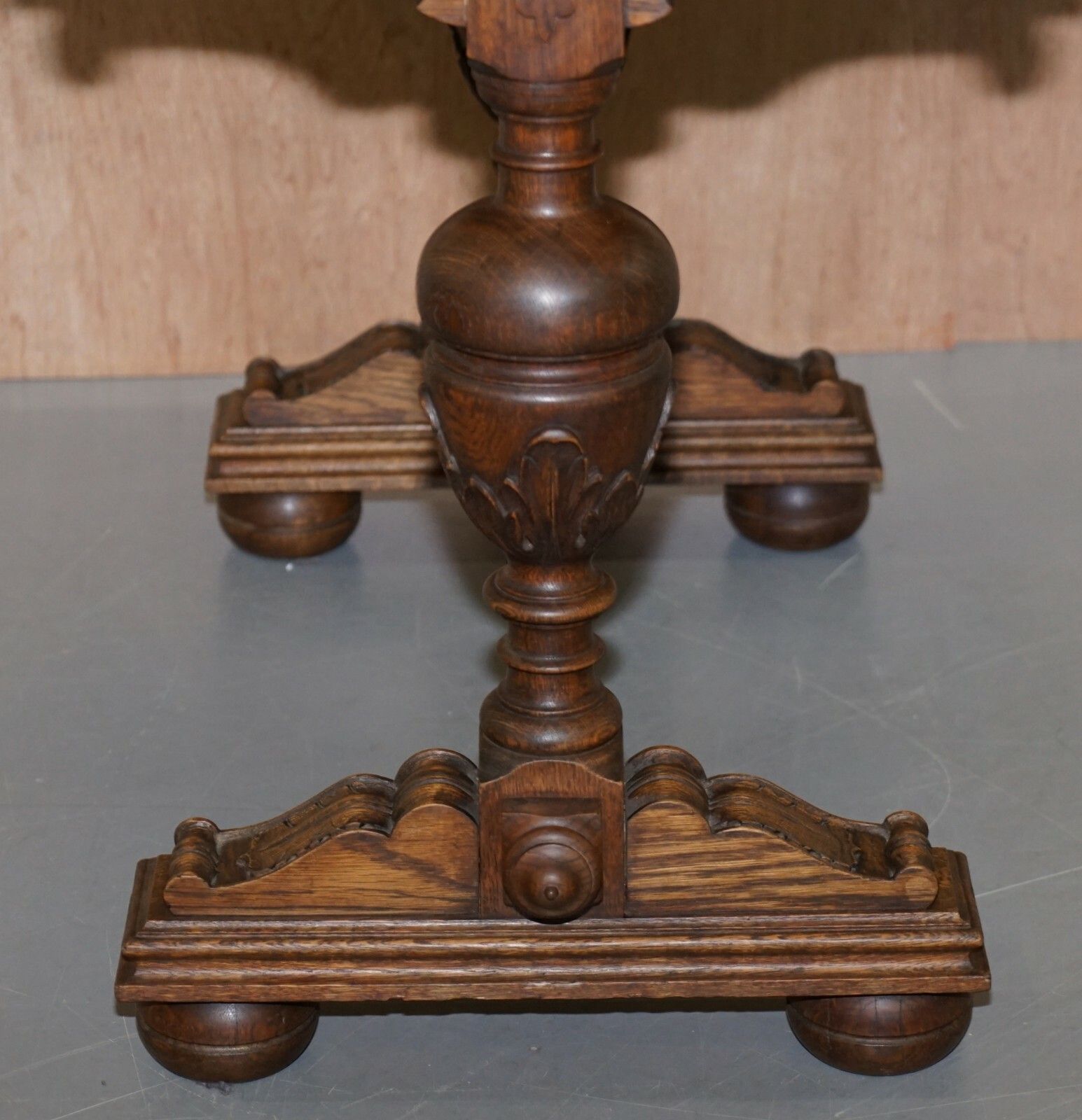 photo furniture Dutch Hand Carved Solid Oak Side Table To Sit Next To A Desk Part Of Large Suite