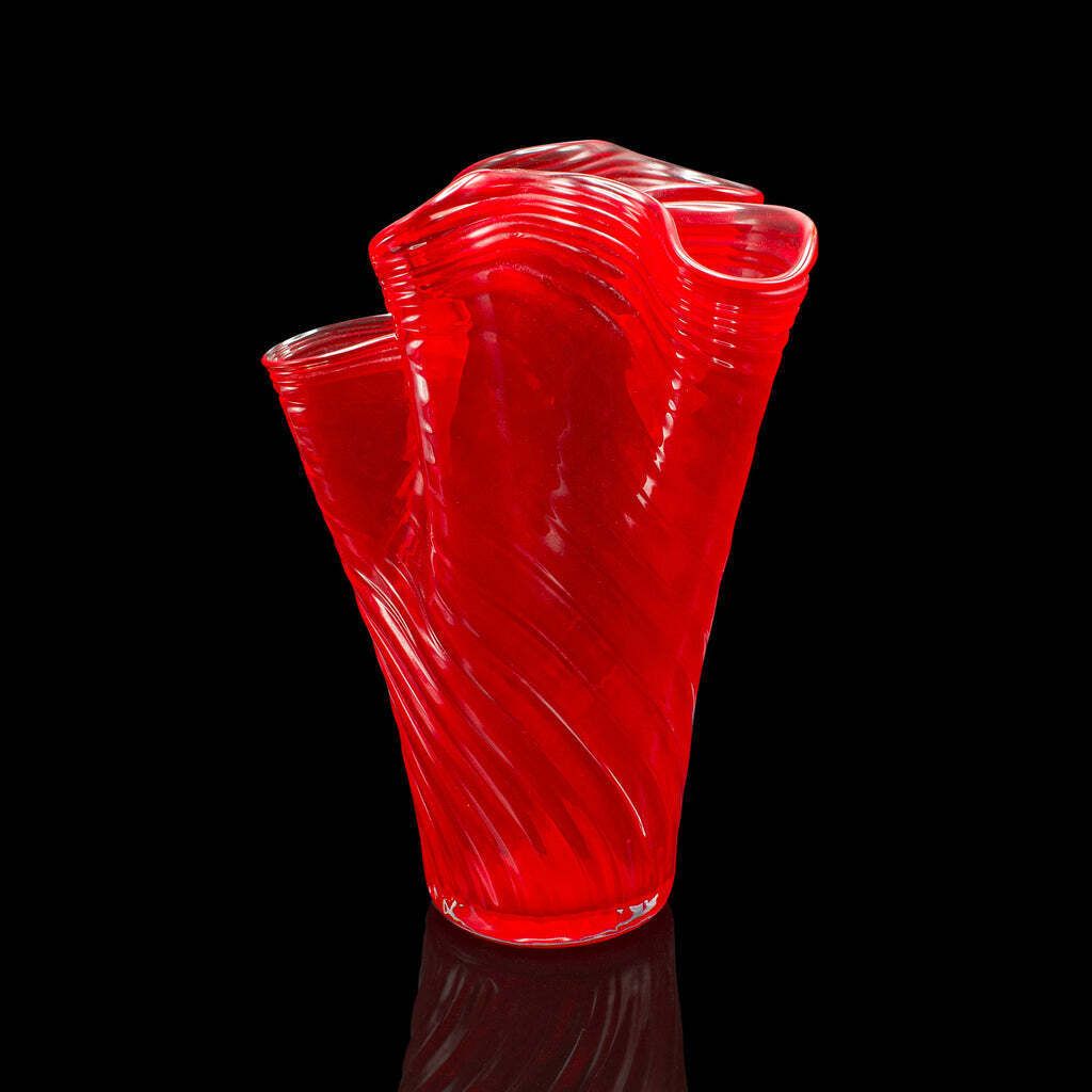 Large Vintage Display Vase, Italian, Murano Art Glass, Flower Sleeve, Circa 1970 photo 352.0