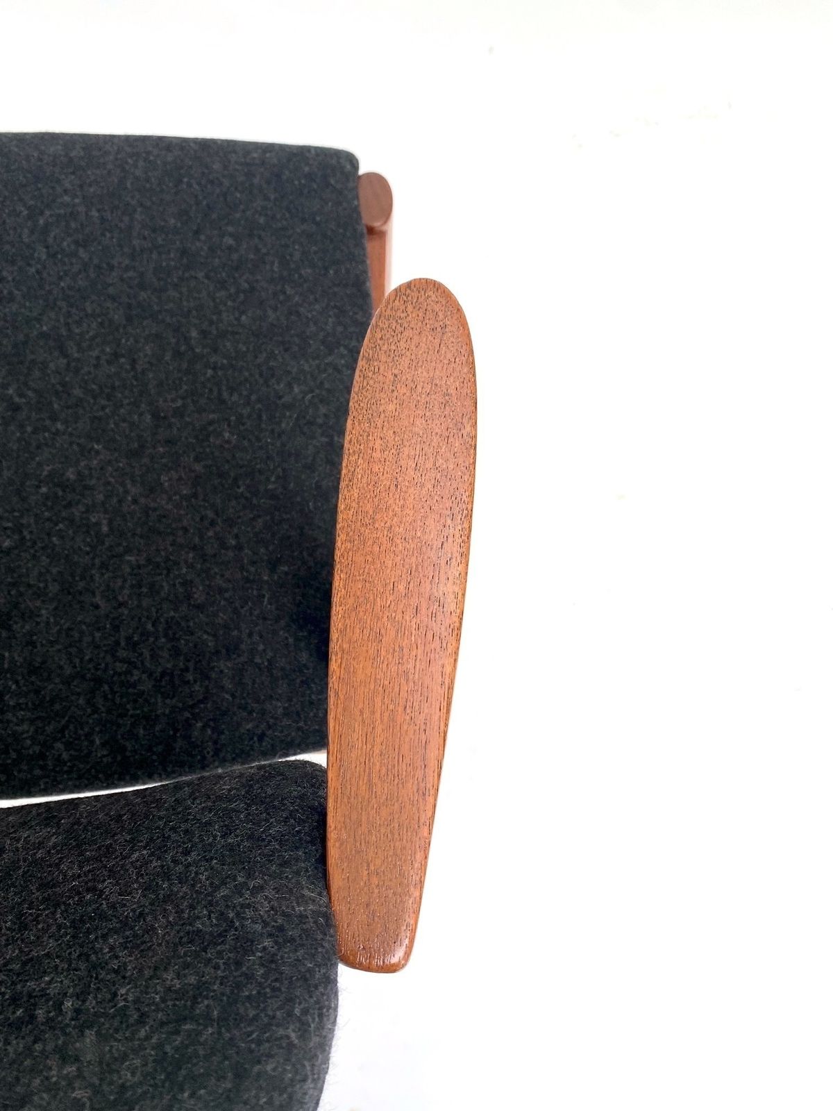 Danish Kai Kristiansen Model 42 Teak And Charcoal Black Wool Dining Chair Mid Century 1960s photo 1050.0