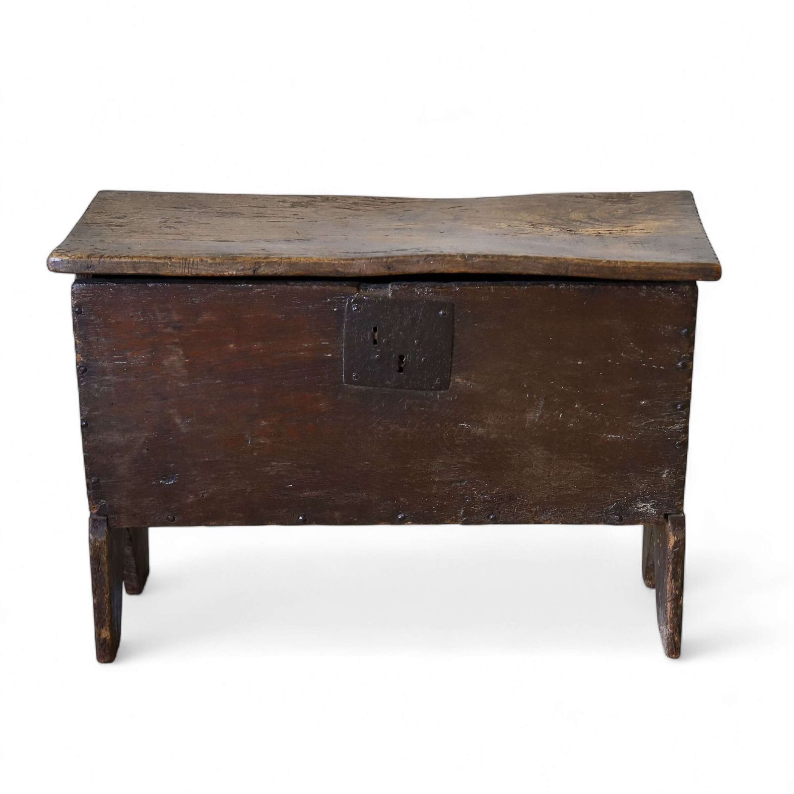 17th Century English Oak Six Plank Chest   Deep Patina Earned Over Nearly 400 Years