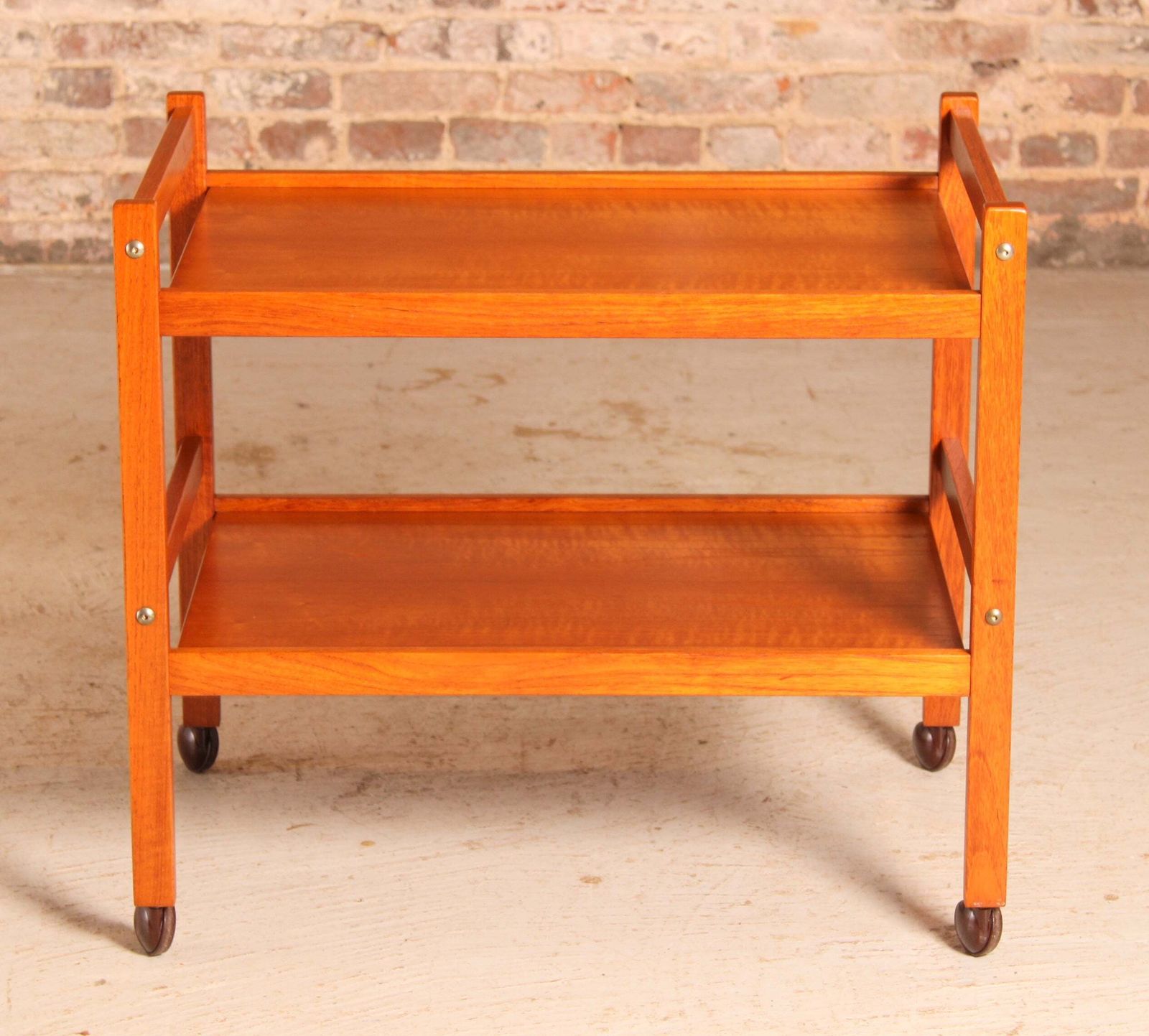 photo furniture Danish Mid Century 2 Tier Teak Trolley On Casters, Circa 1970s